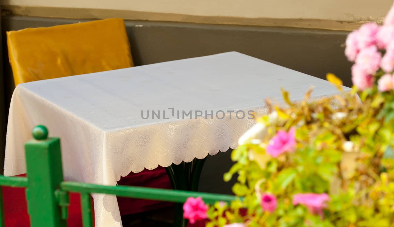 Sammer cafe. Lunch little tables in streets of the city of Lvov. Ukraine