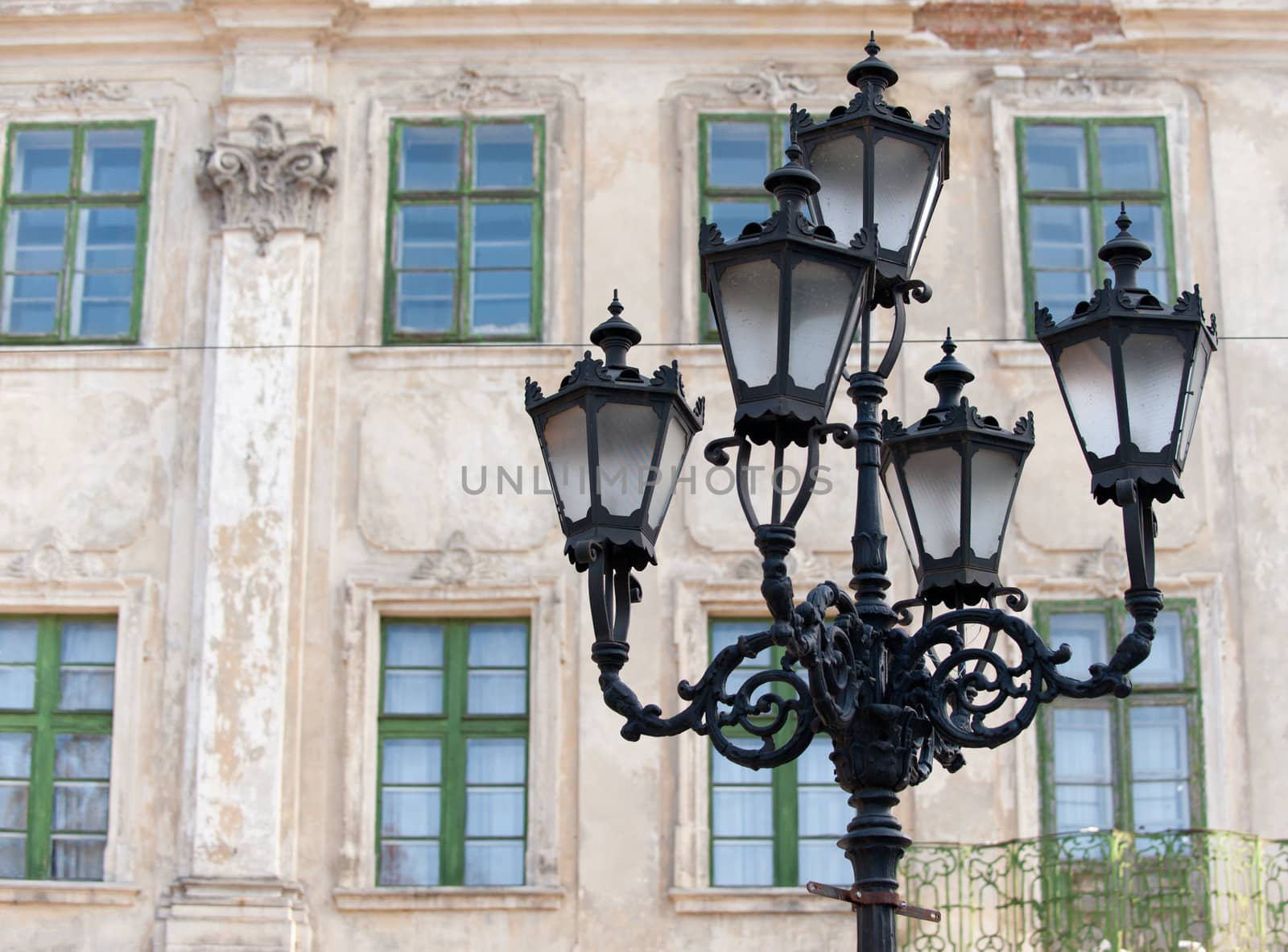 Old lantern. Street lamp in the city of Lvov