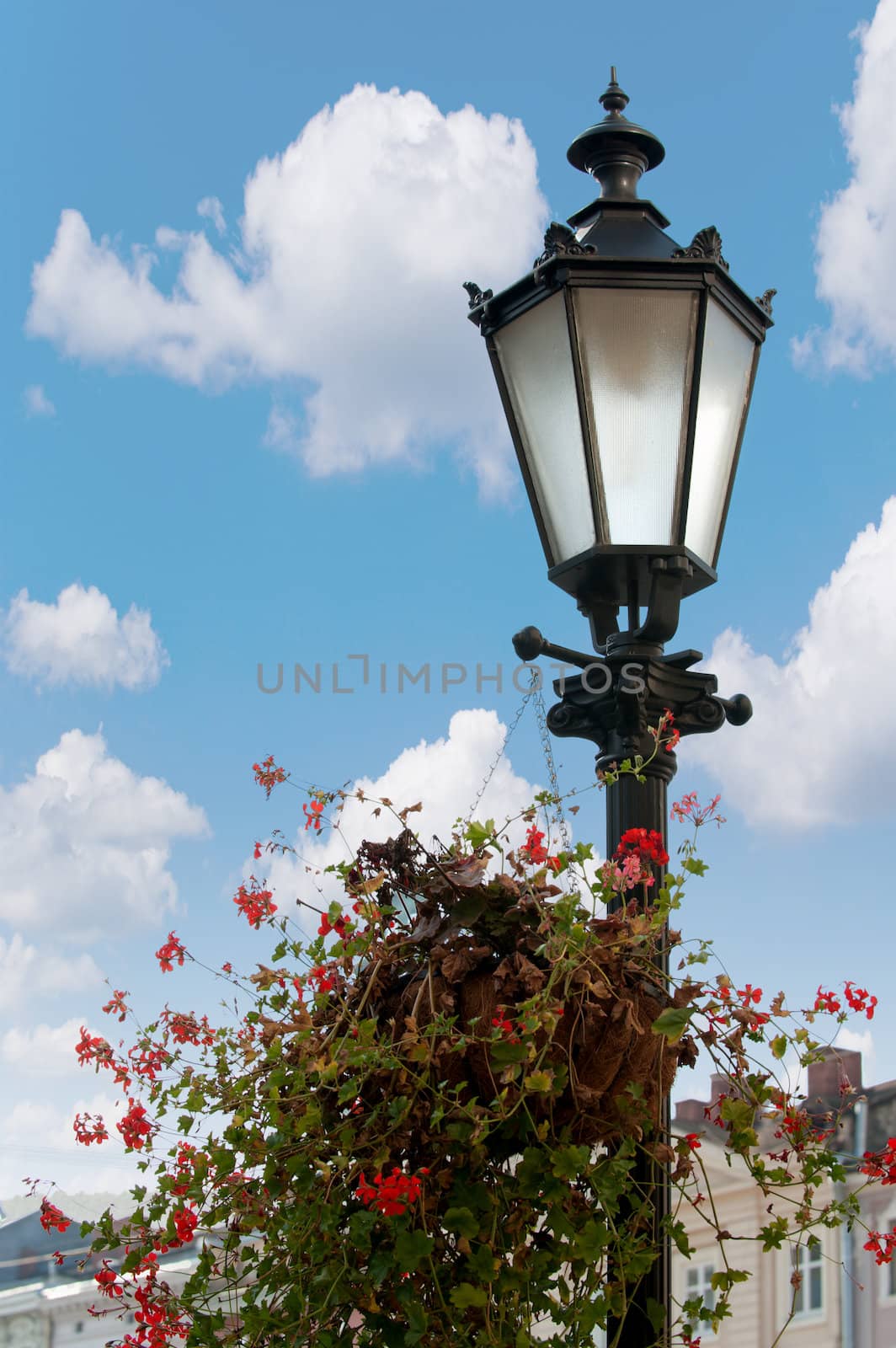 Old lantern. Street lamp in the city of Lvov