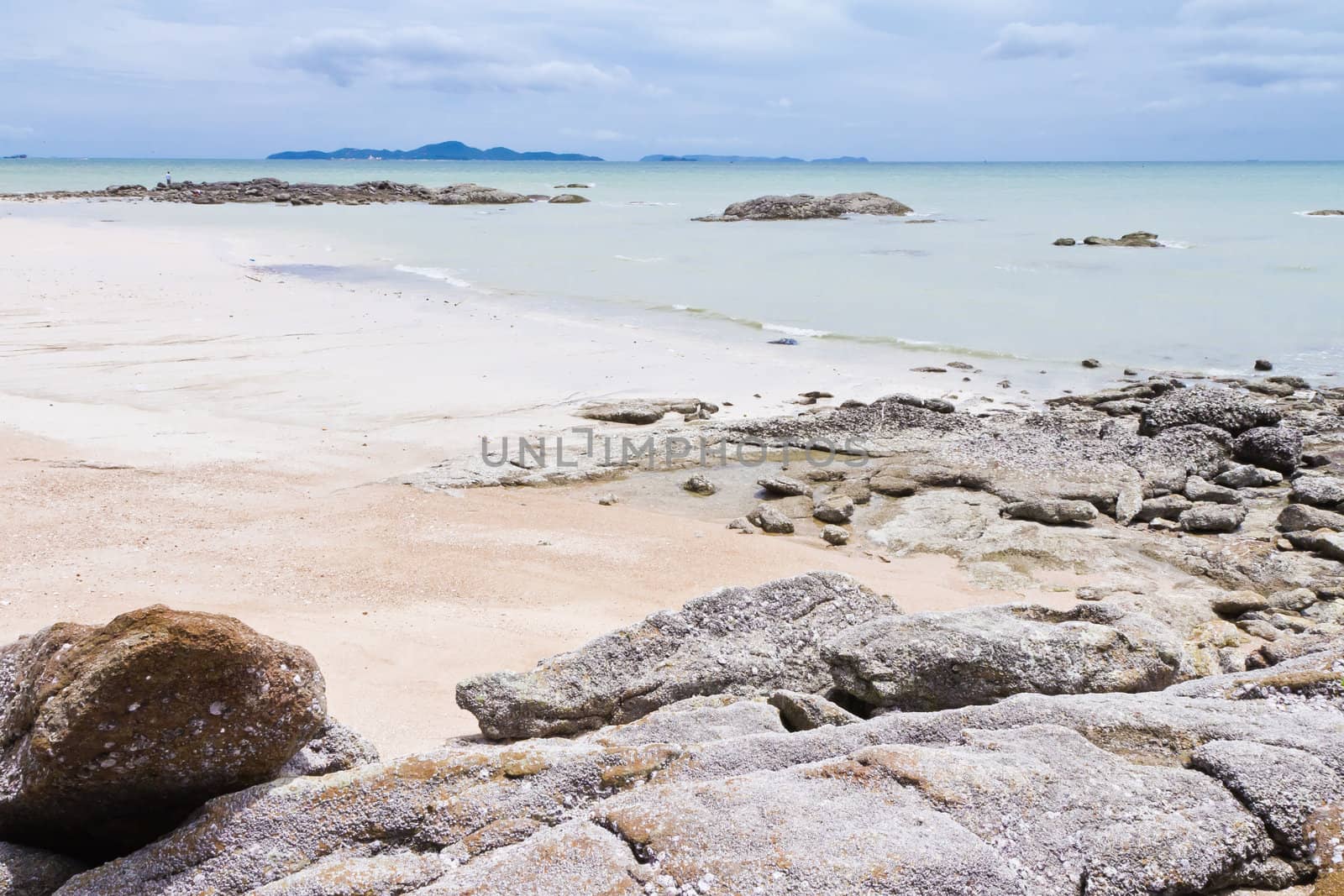 Beaches, rocky areas. The sea east of Thailand.