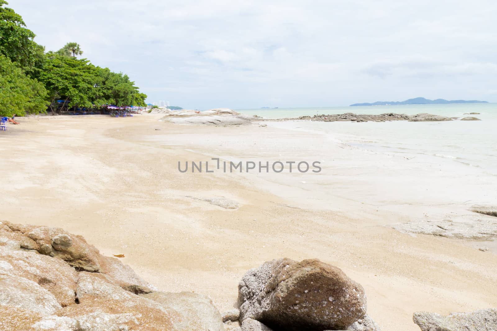 Beaches, rocky areas. The sea east of Thailand.