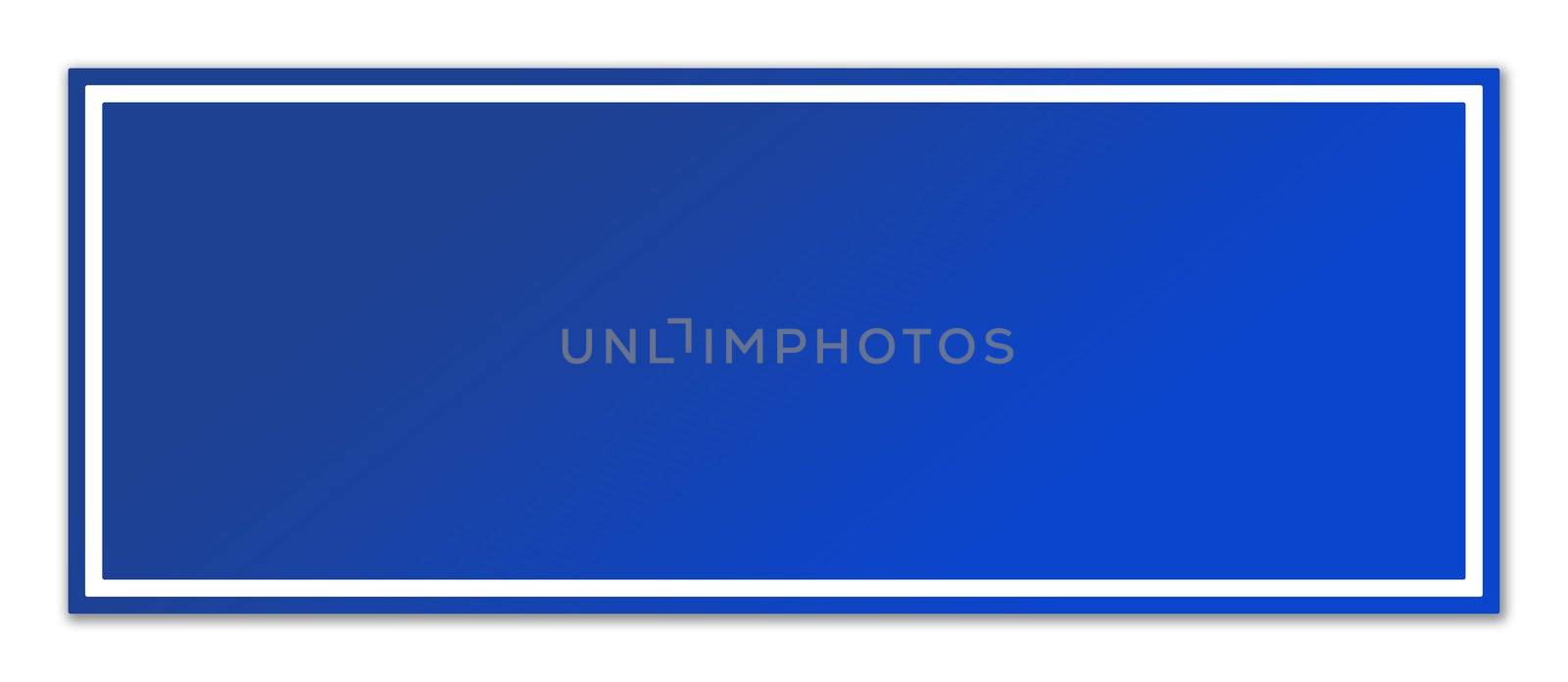 Blank blue street sign isolated on white background with copy space.