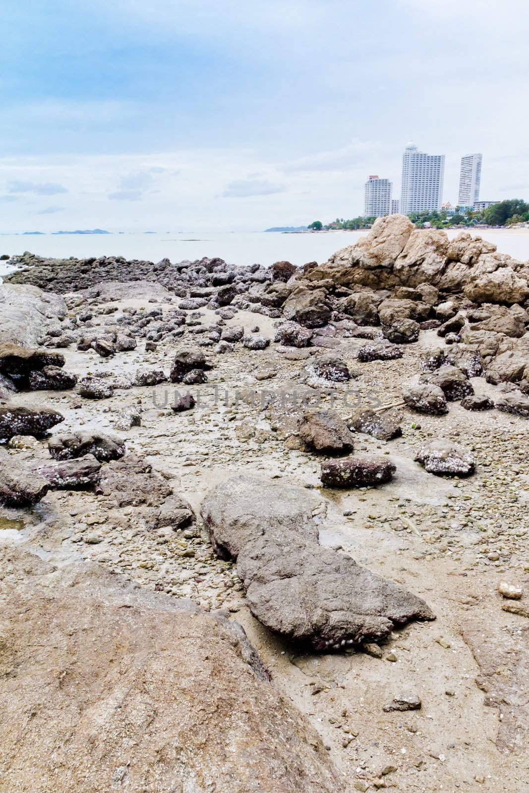 Beaches, rocky areas. The sea east of Thailand.