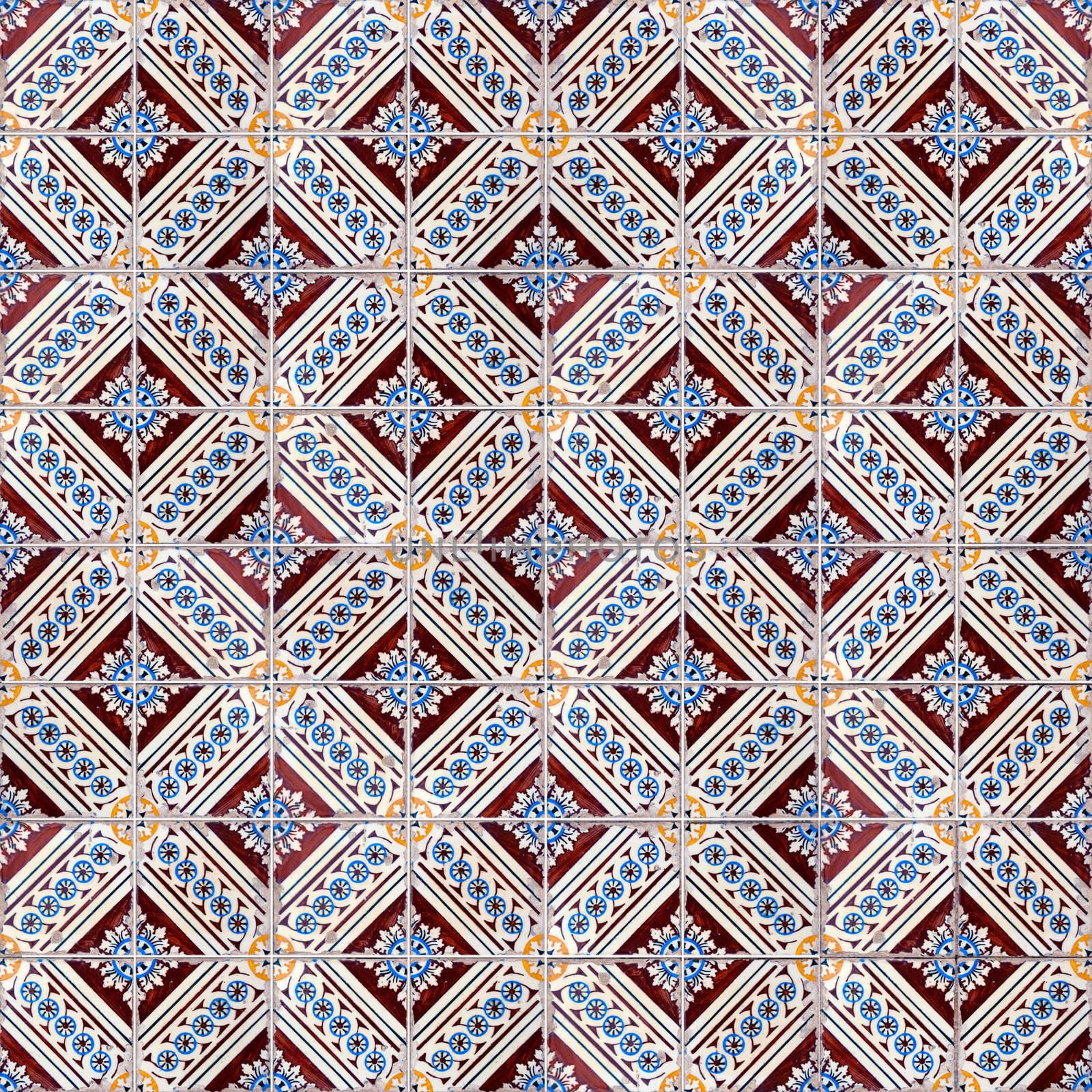 Seamless tile pattern of ancient ceramic tiles.