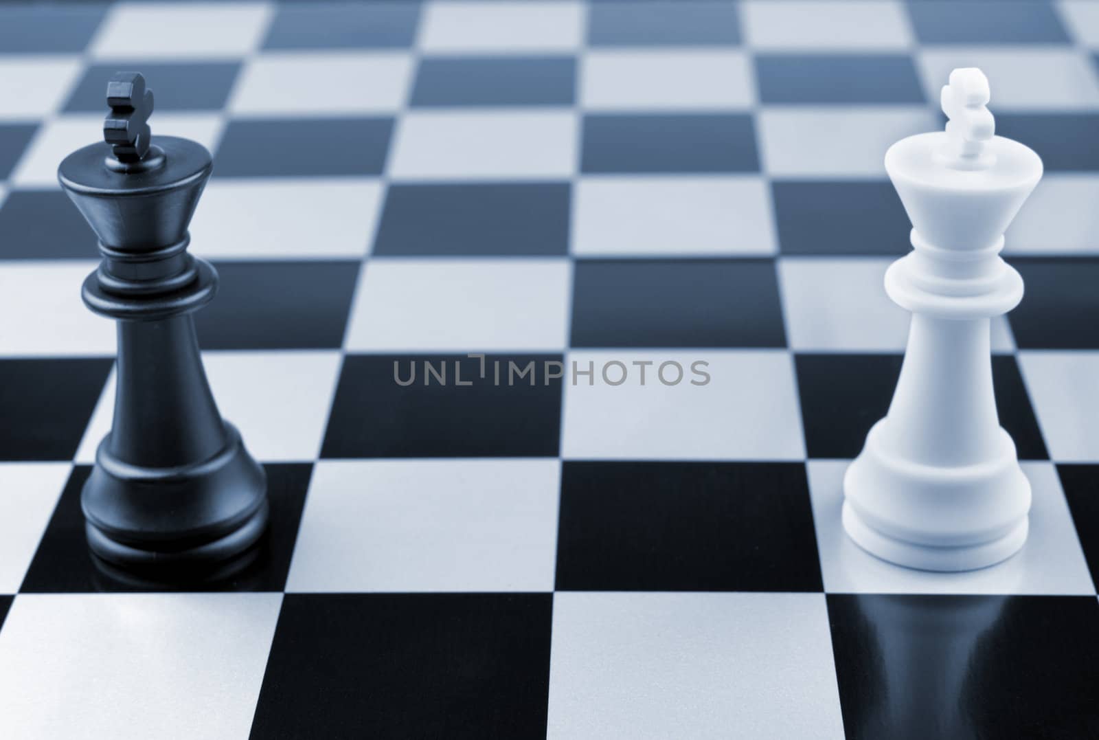 Opposition. Chessmen of competing kings, conceptual concept of competition