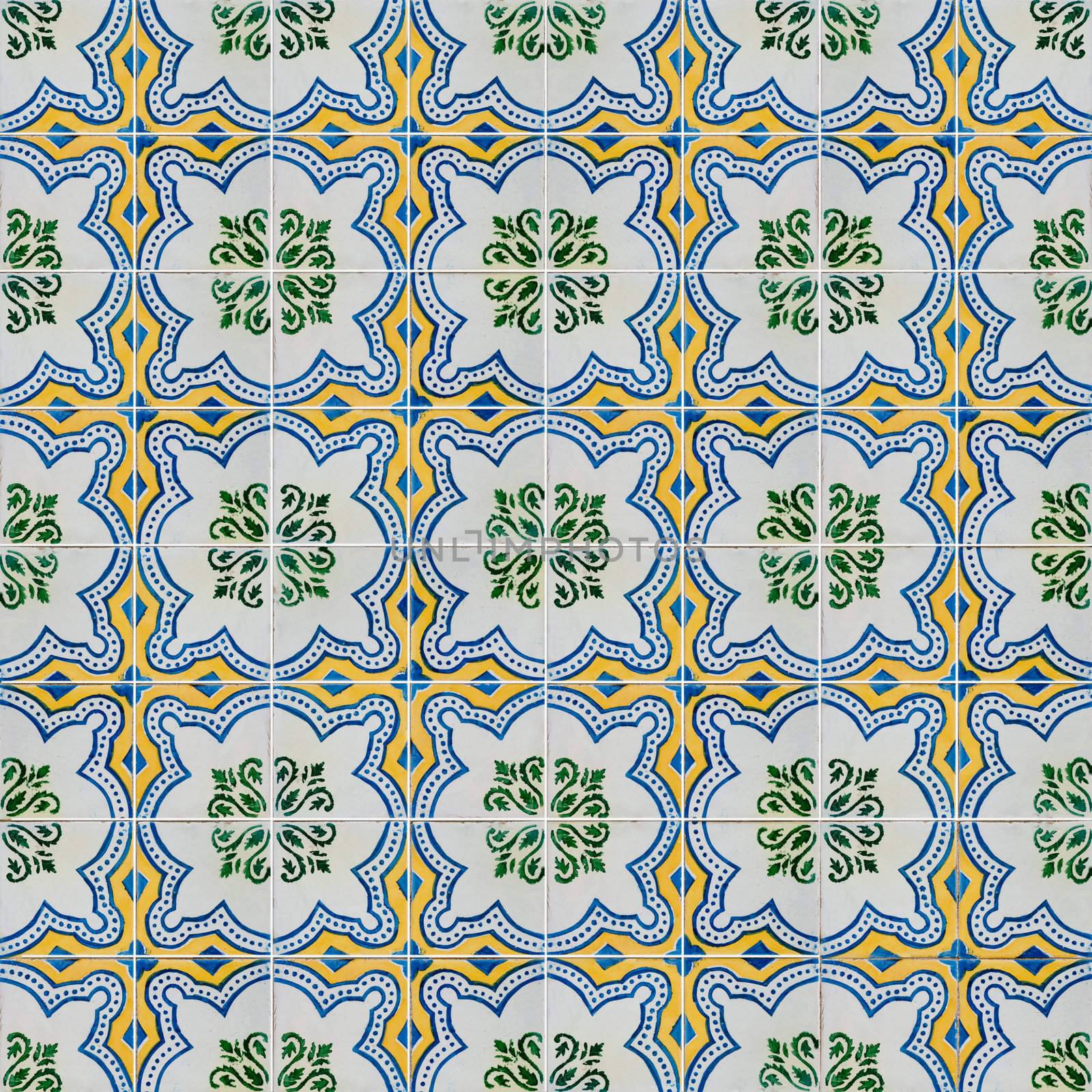 Seamless tile pattern of ancient ceramic tiles.