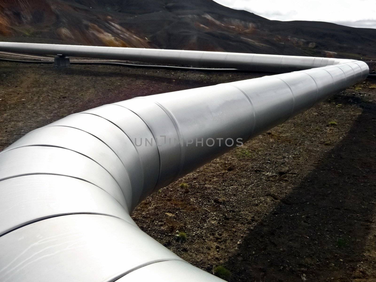 Oil and gas pipeline in in arctic desert