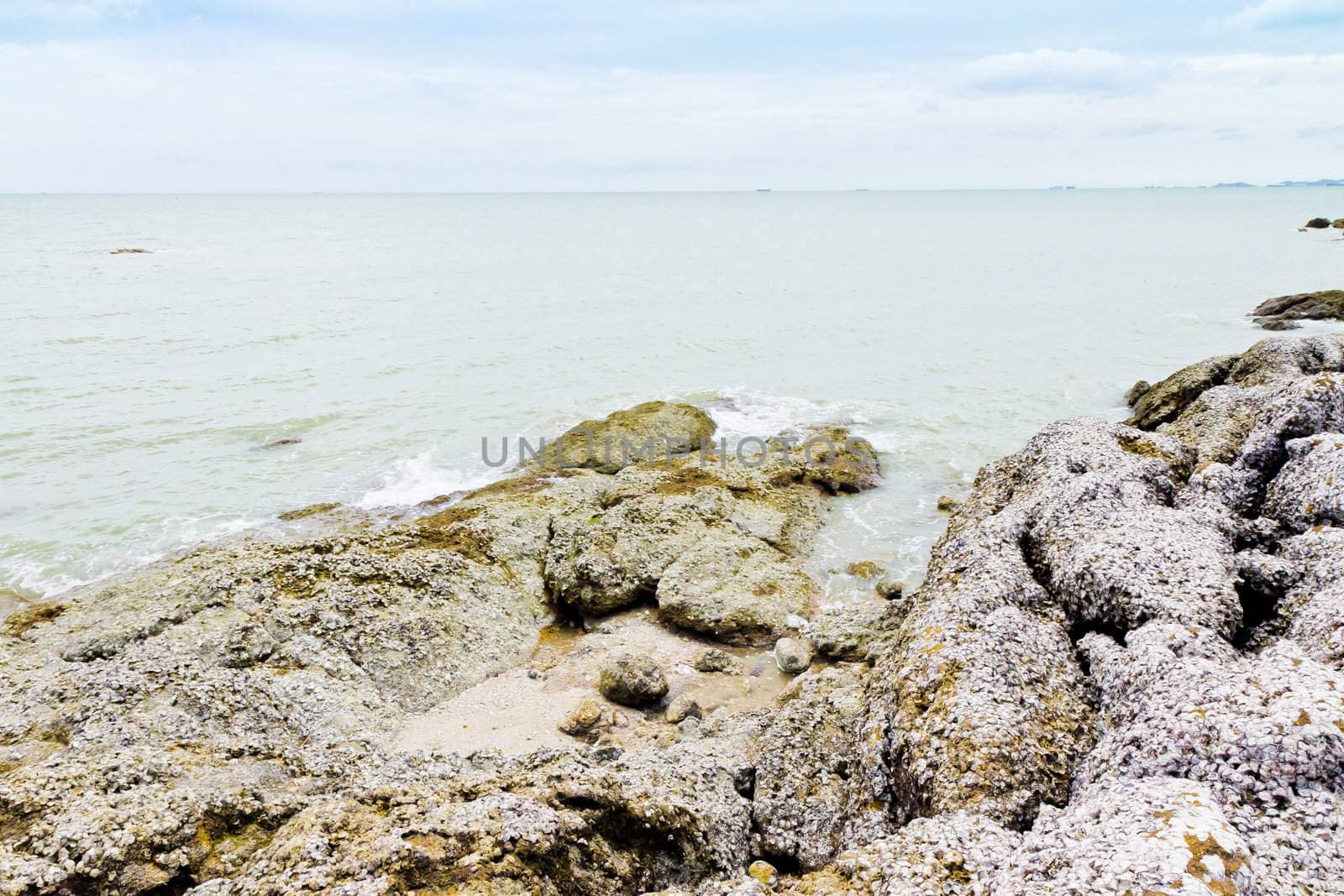 Beaches, rocky areas. The sea east of Thailand.