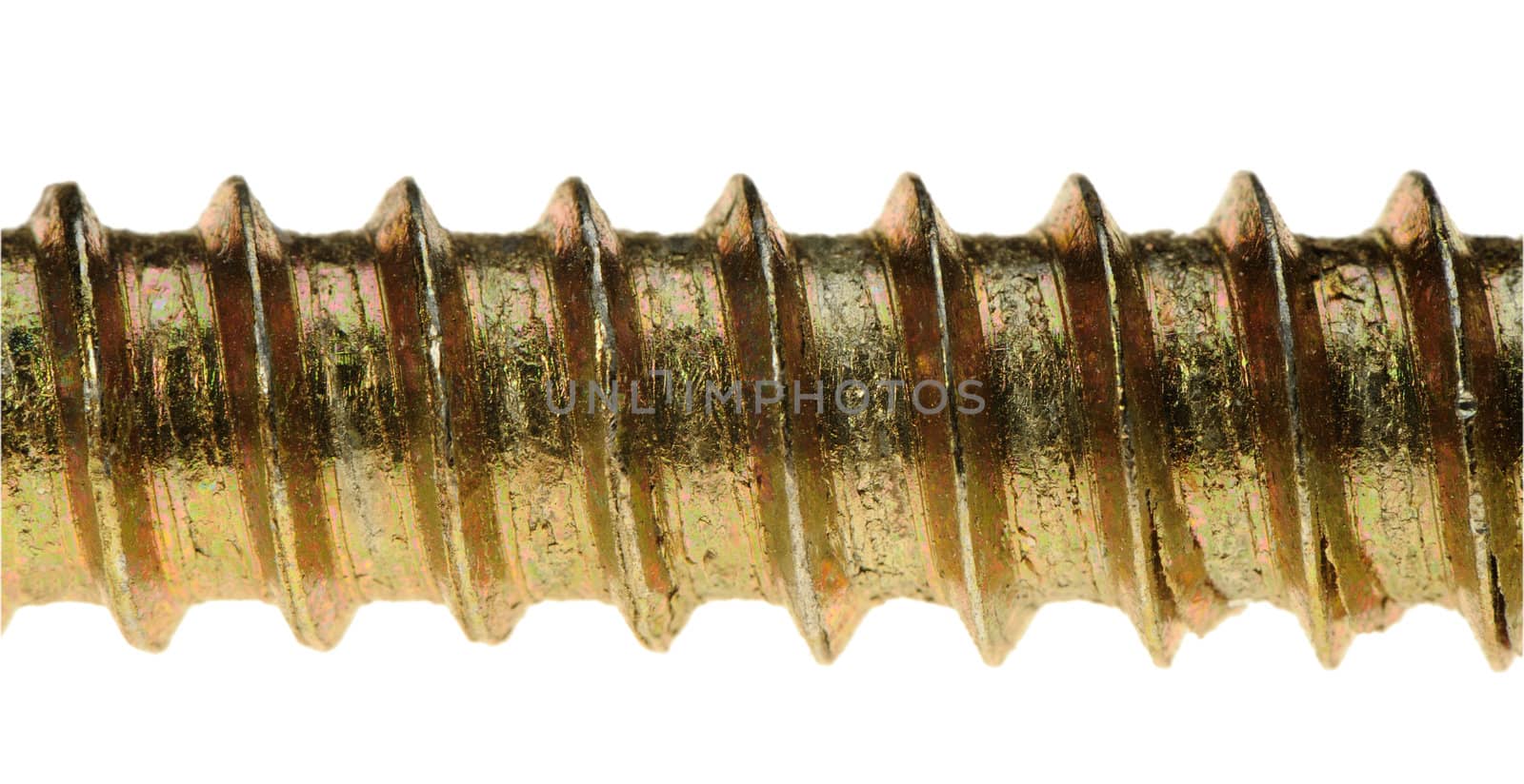 The big bolt. It is isolated on a white background. A photo closeup