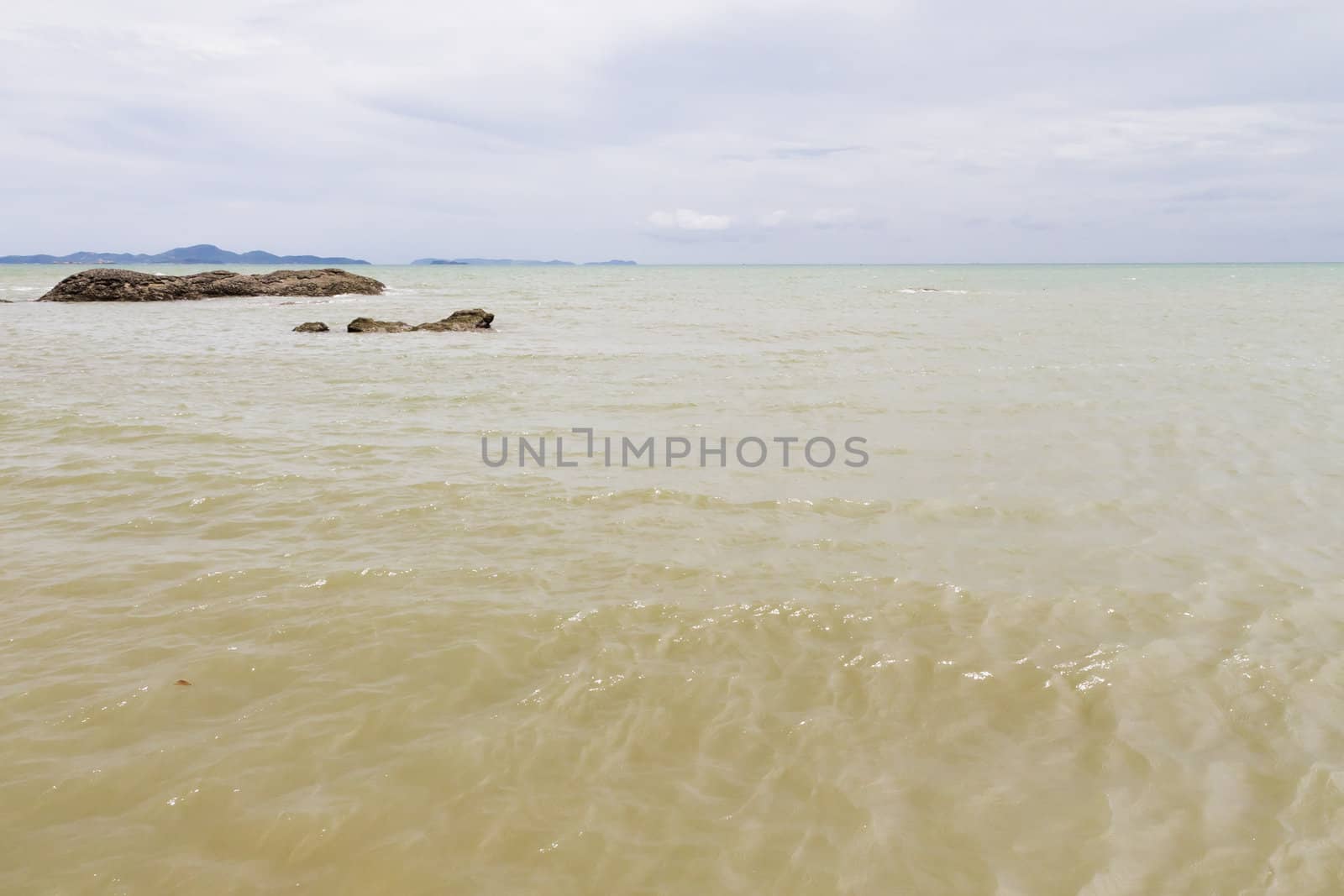 Beaches, rocky areas. The sea east of Thailand.