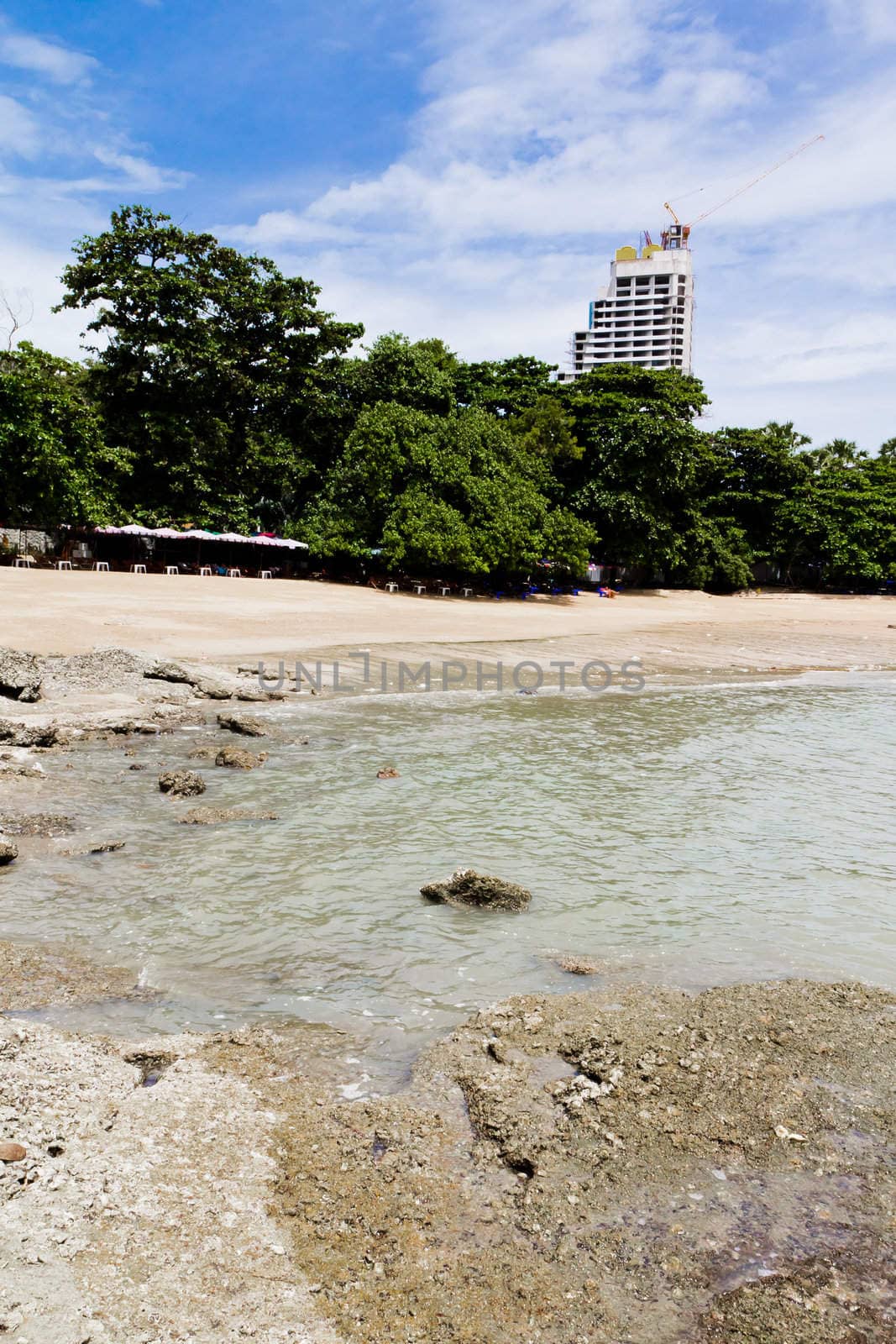 Beaches, rocky areas. The sea east of Thailand.