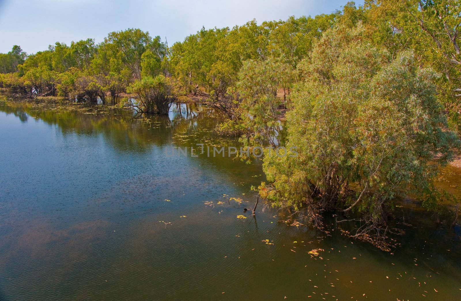 wide river in the australian outback, northern territory