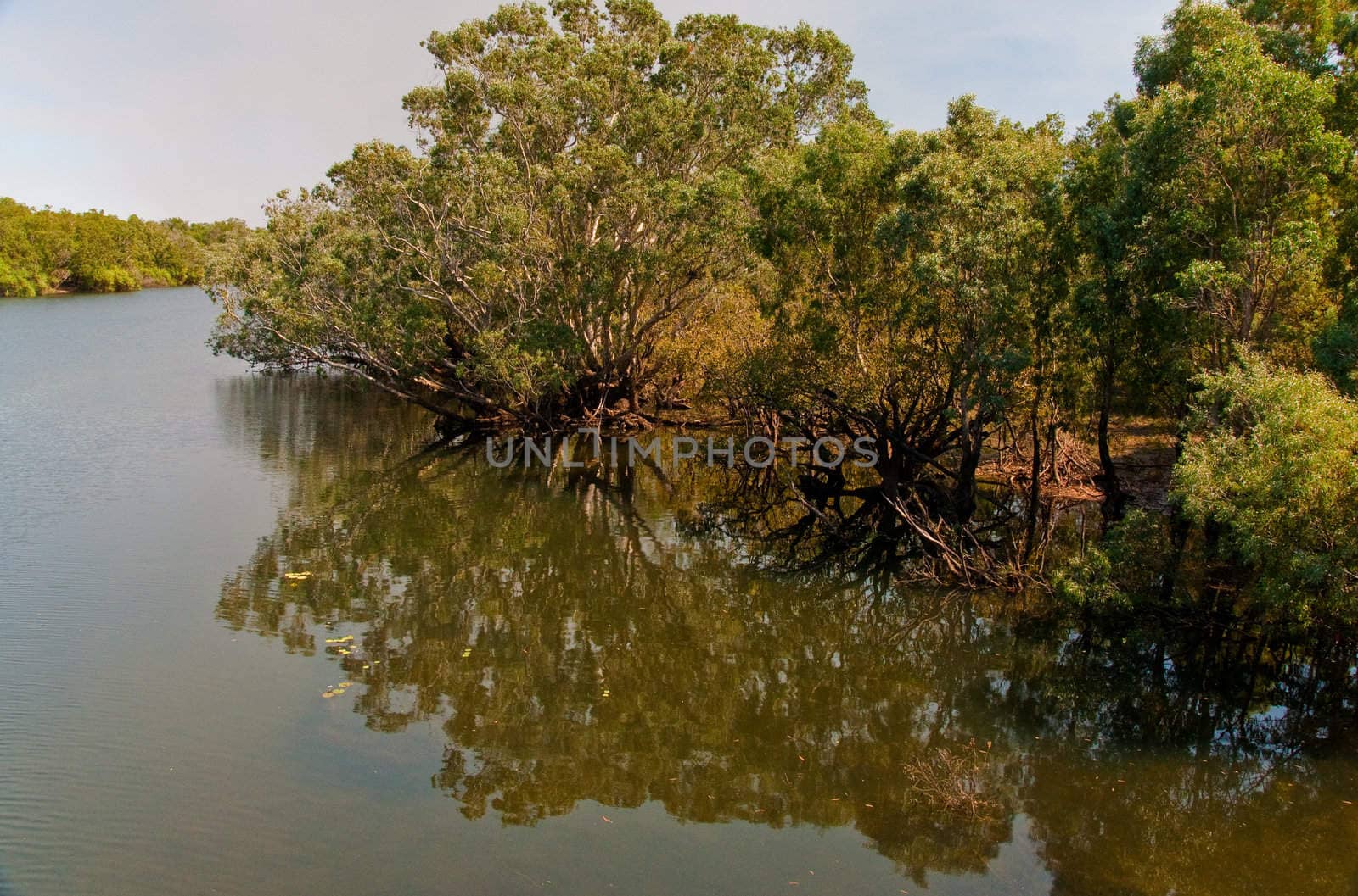 wide river in the australian outback, northern territory