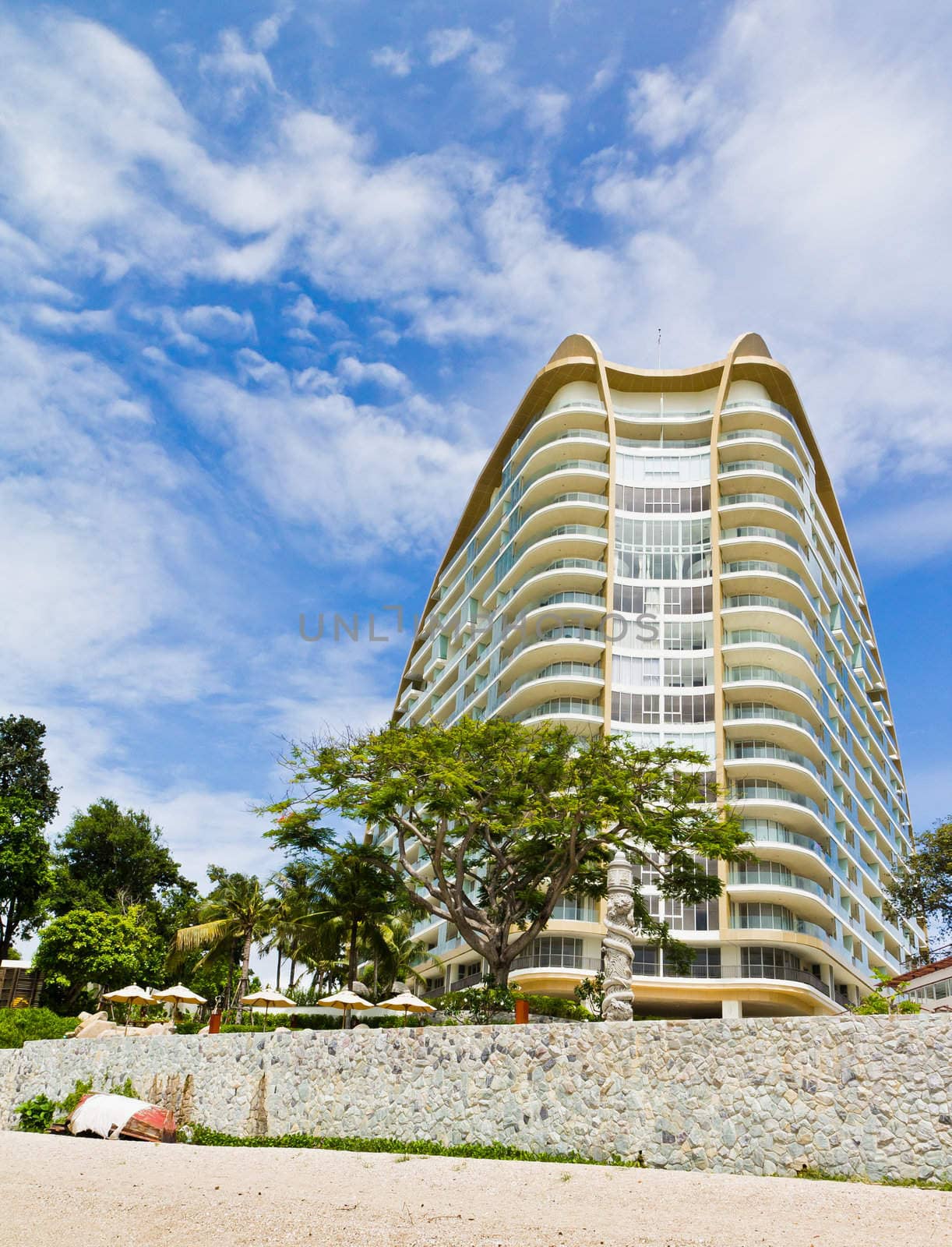 Modern hotel. The eastern sea of ​​Thailand.