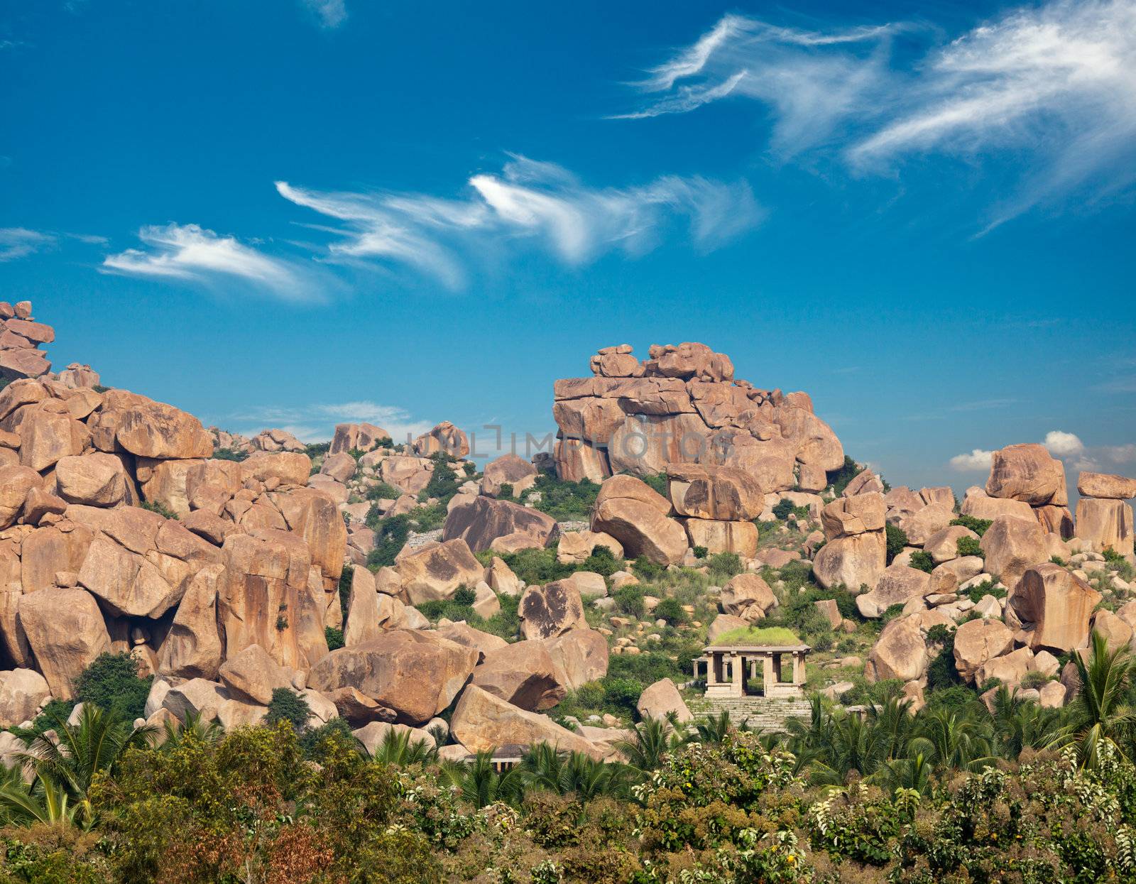 Ancient ruins of Hampi. Karnataka, India