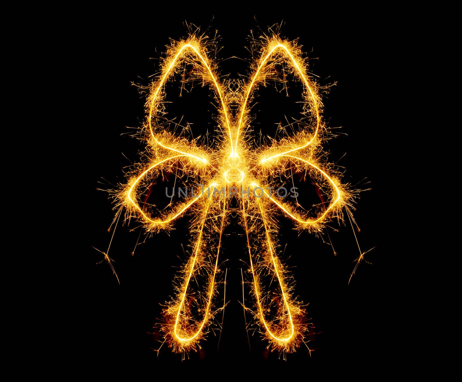 The bow from bengal fires. Abstract the image of an bow sparks of fire