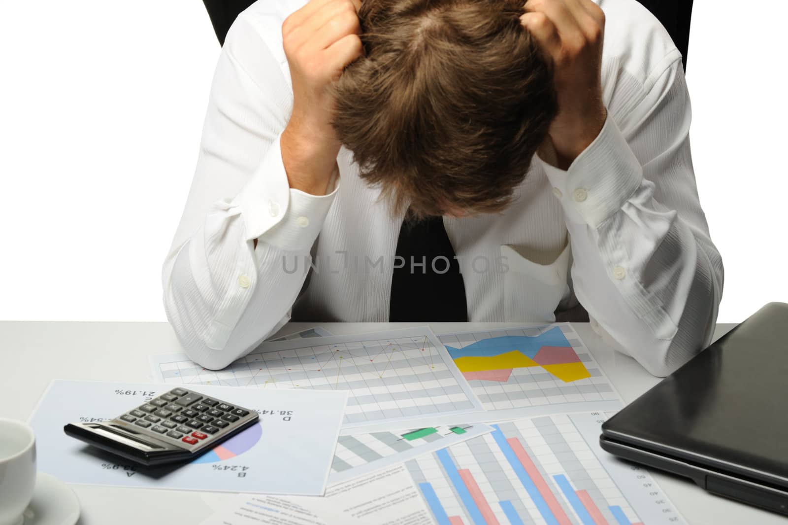 The businessman -  bankrupt. Young the man in a depression