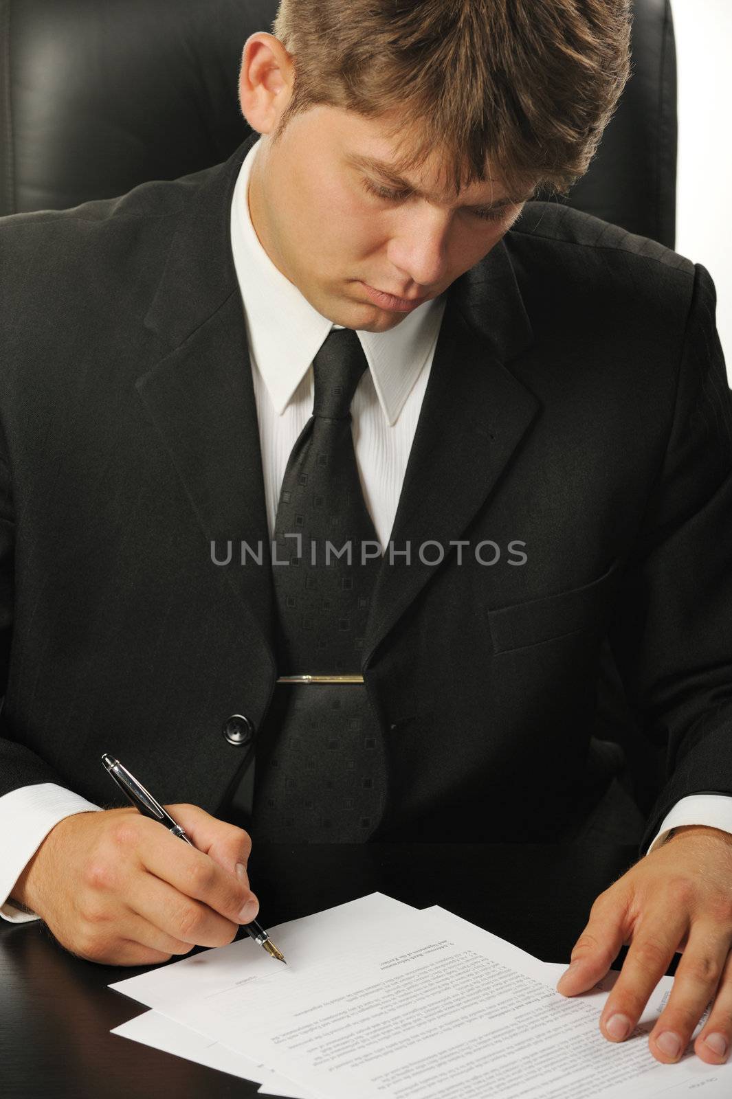 businessman the signing contract by galdzer