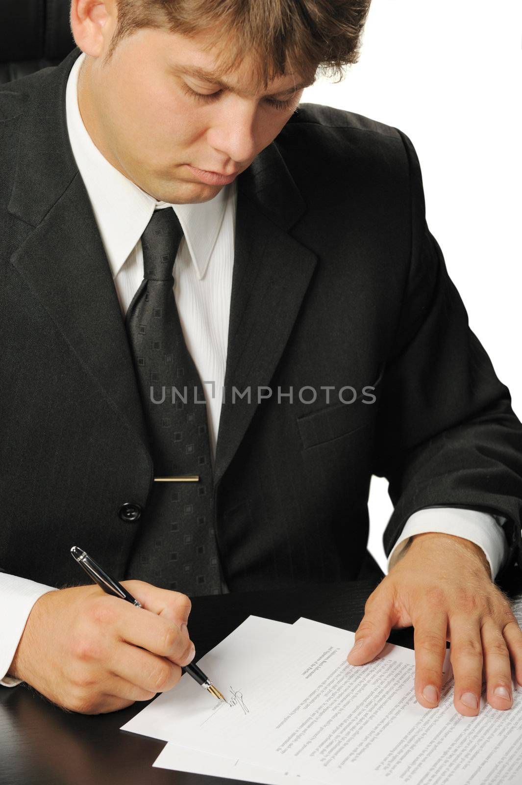 businessman the signing contract by galdzer