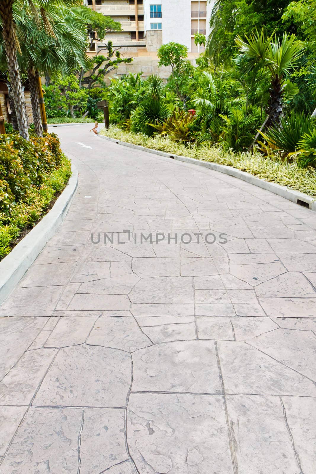 The road in a luxury hotel.