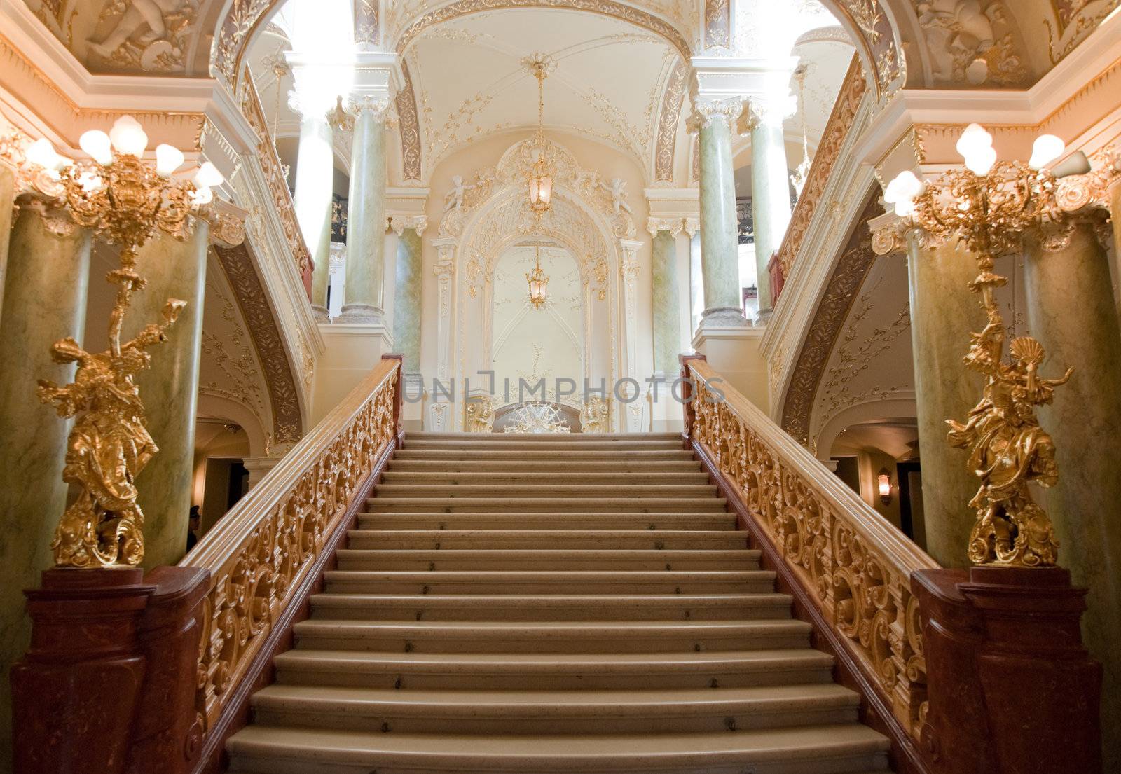stairway. An interior of opera theatre. Odessa, Ukraine