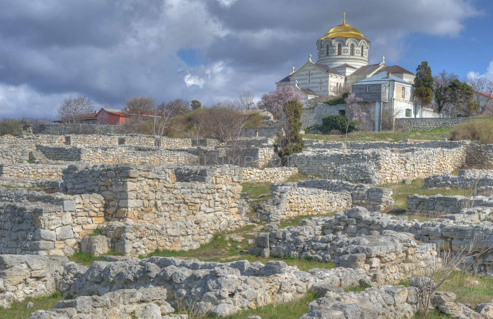 The ancient city is located on the shore of the Black Sea at the outskirts of Sevastopol on the Crimean peninsula of Ukraine