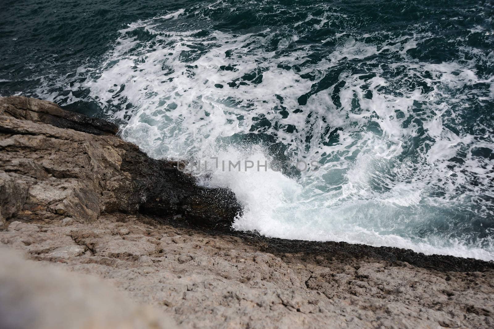 The sea and mountains.Picturesque mountains and the black sea, Crimea, Ukraine
