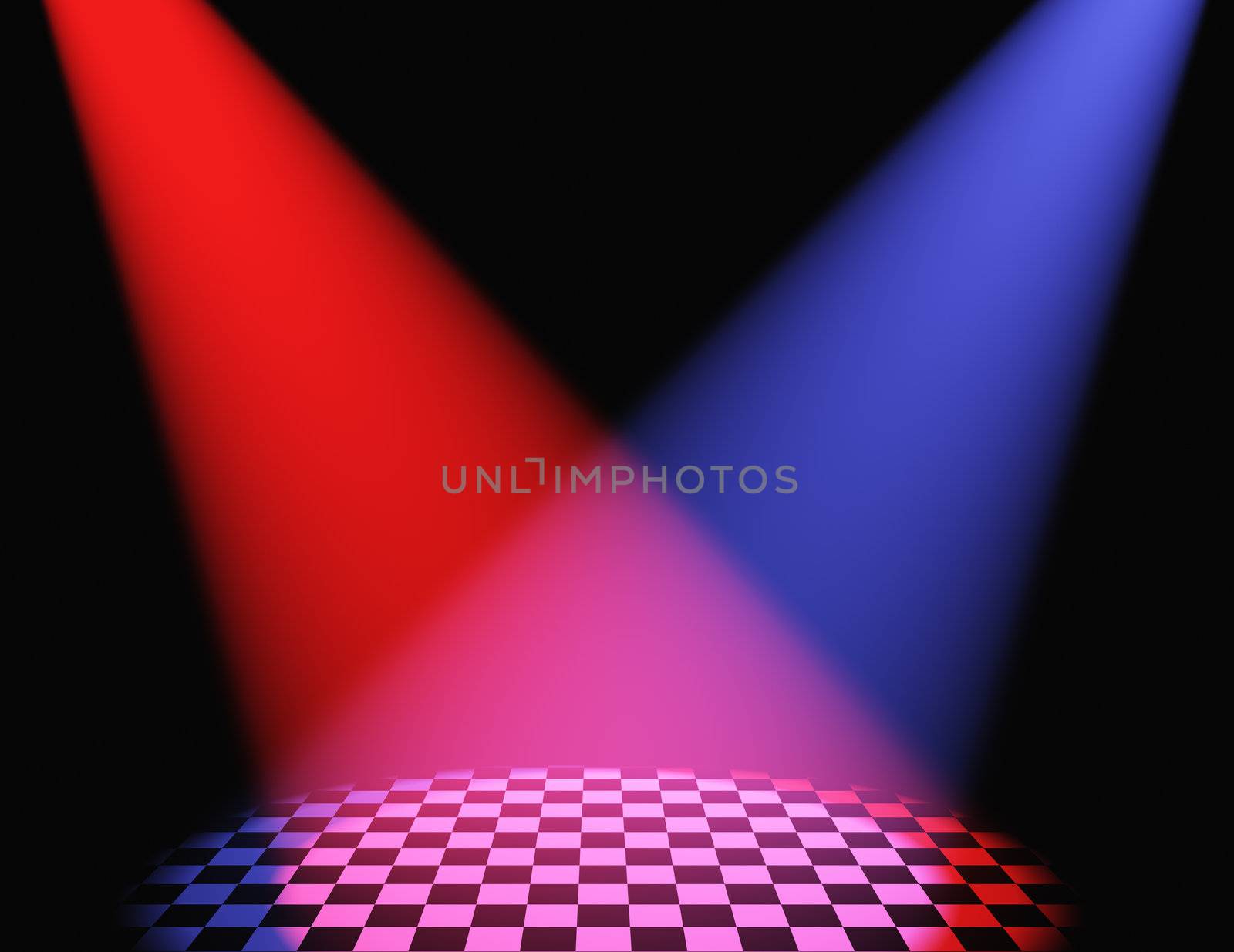 Volumetric light. Rays of light from projectors on a surface