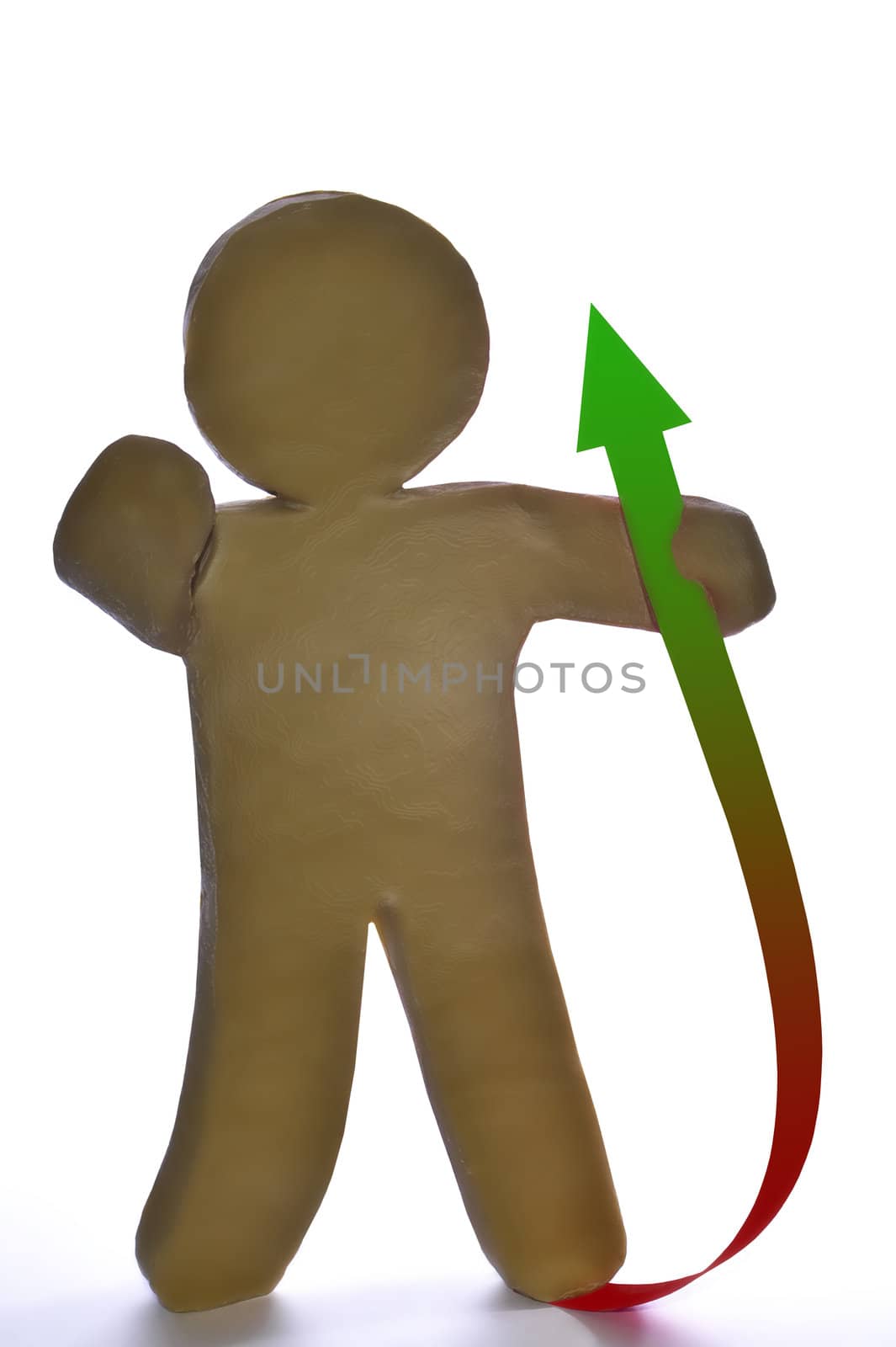 Astickman climb arrow. Isolated 3D image