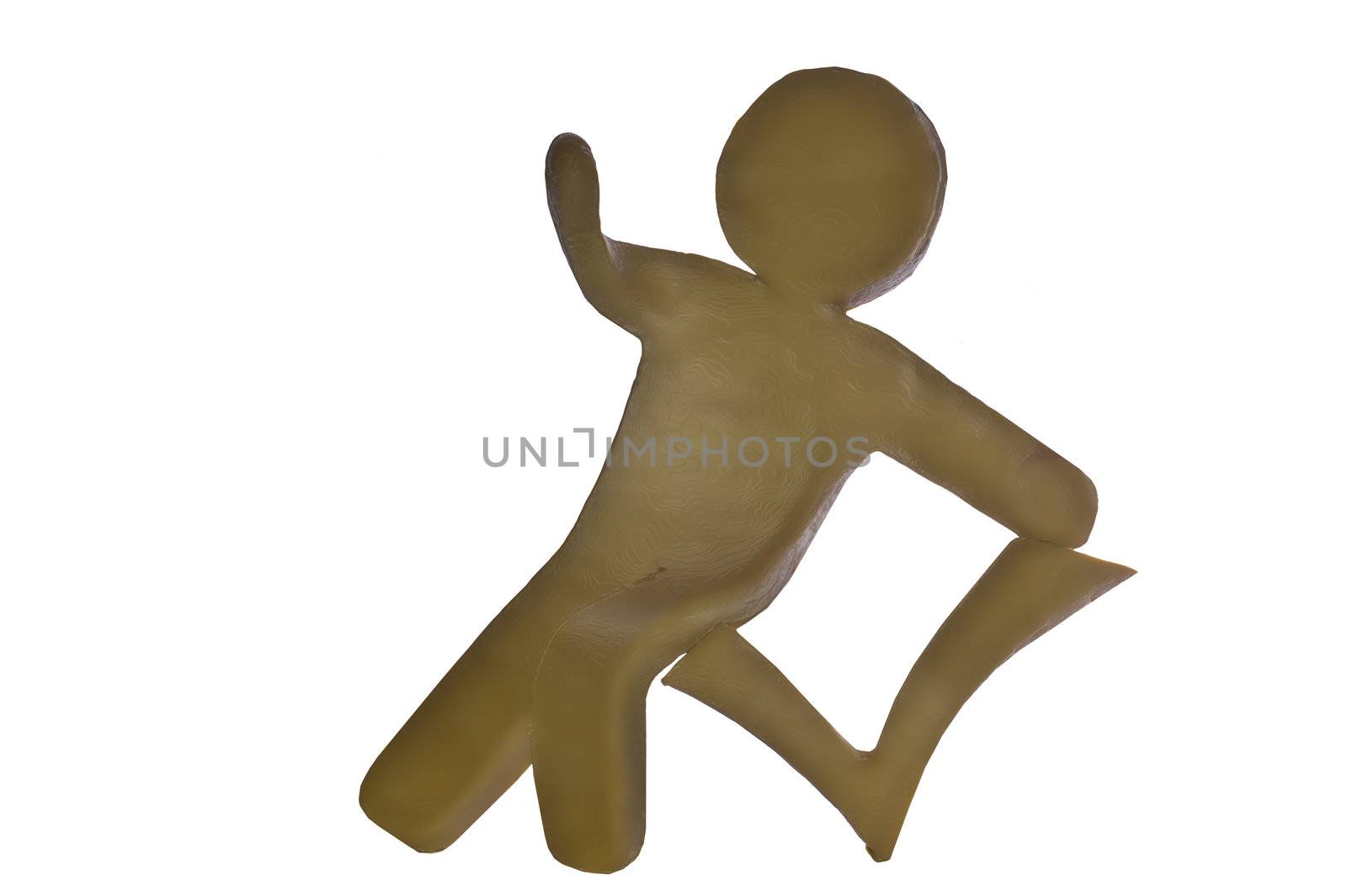 3d Astickman with big positive symbol. Isolated 3D image