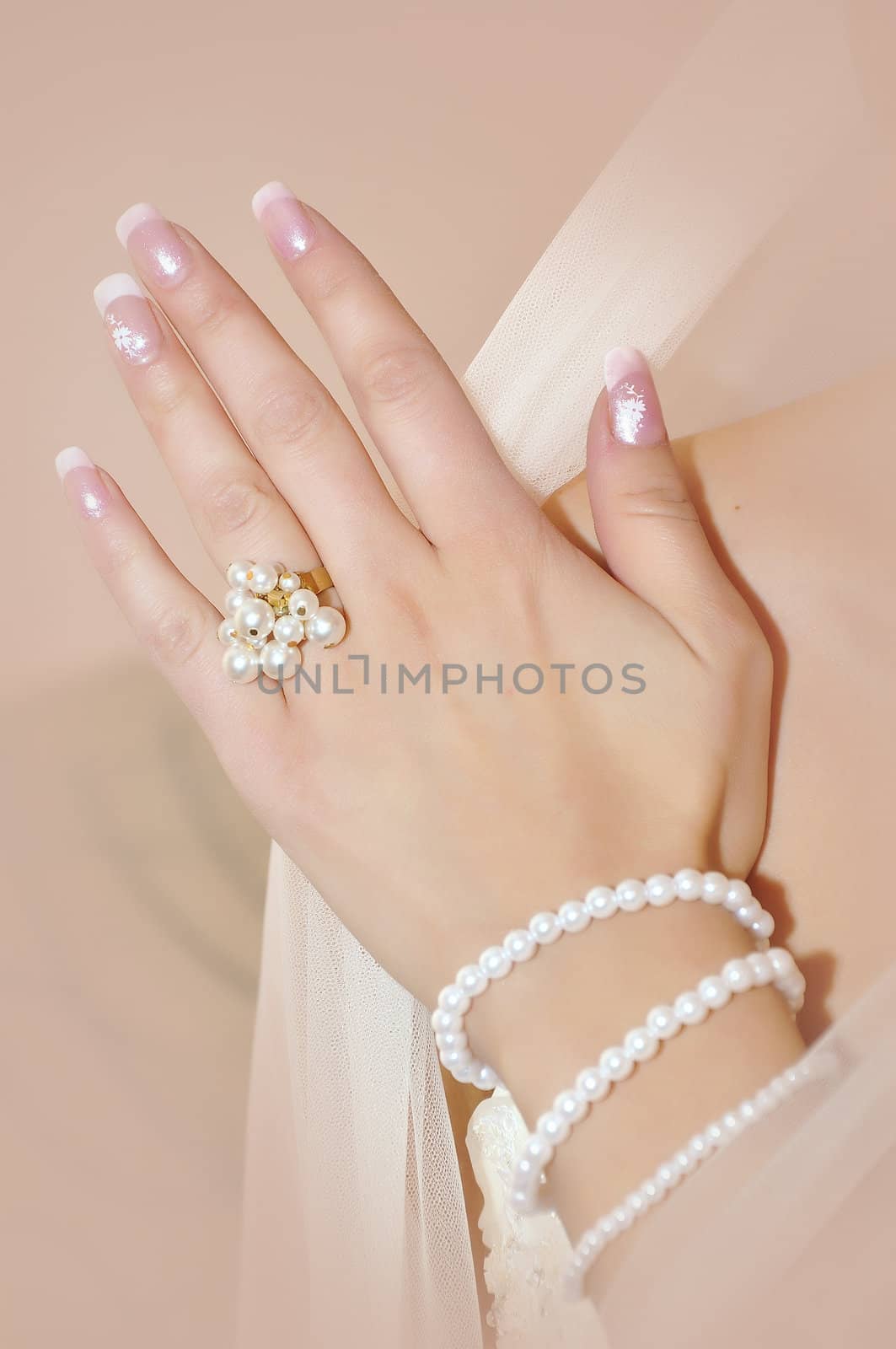 Bride hand with ring