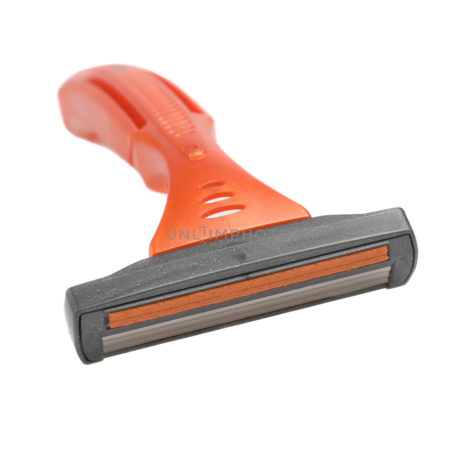 The disposable razor. The shaving machine tool isolated on a white background