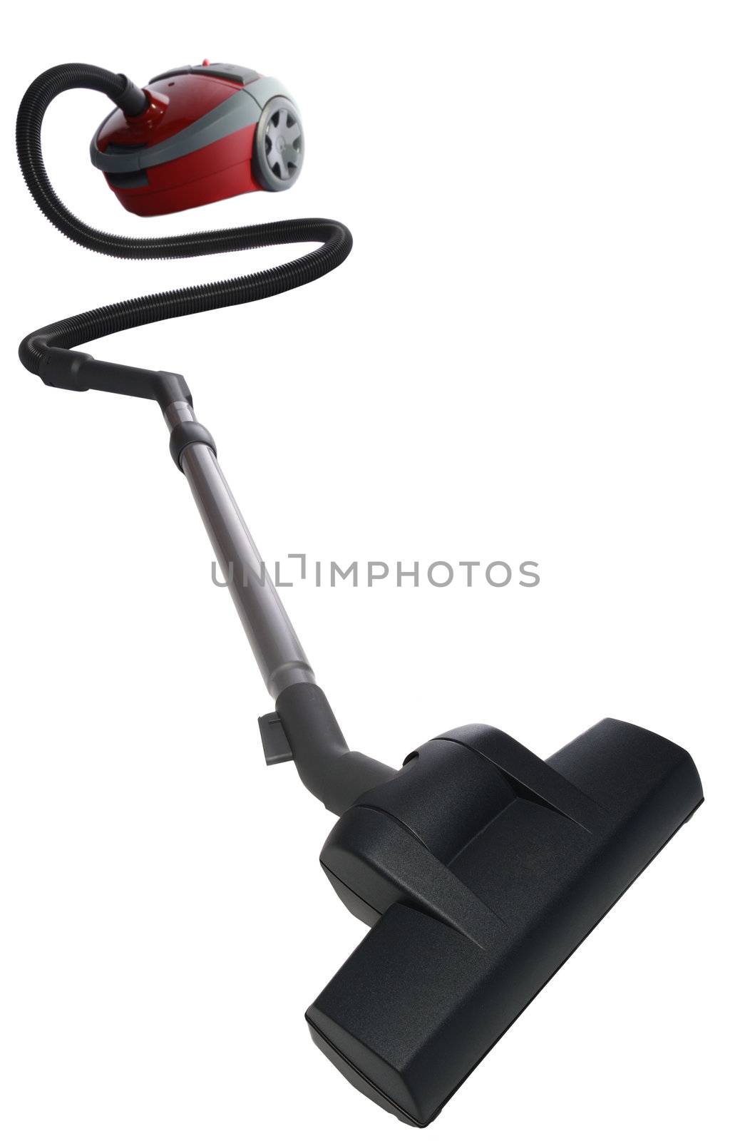 Vacuum cleaner. Devices for cleaning premises, it is isolated on a white background