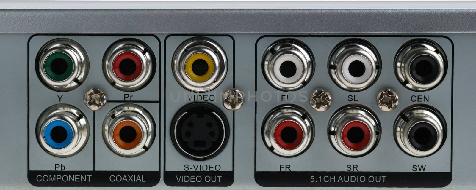 The panel of inputs. The device for reproduction of video and audio of a signal