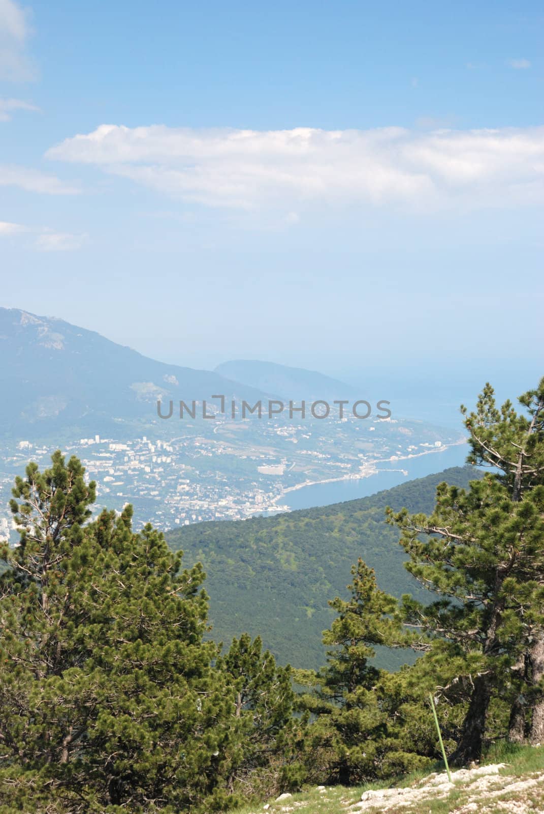 Mountains and the sea. The Crimean peninsula the Sevastopol bay