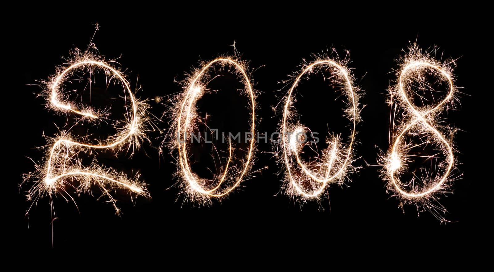 Inscription - 2008 made by celebratory fireworks 