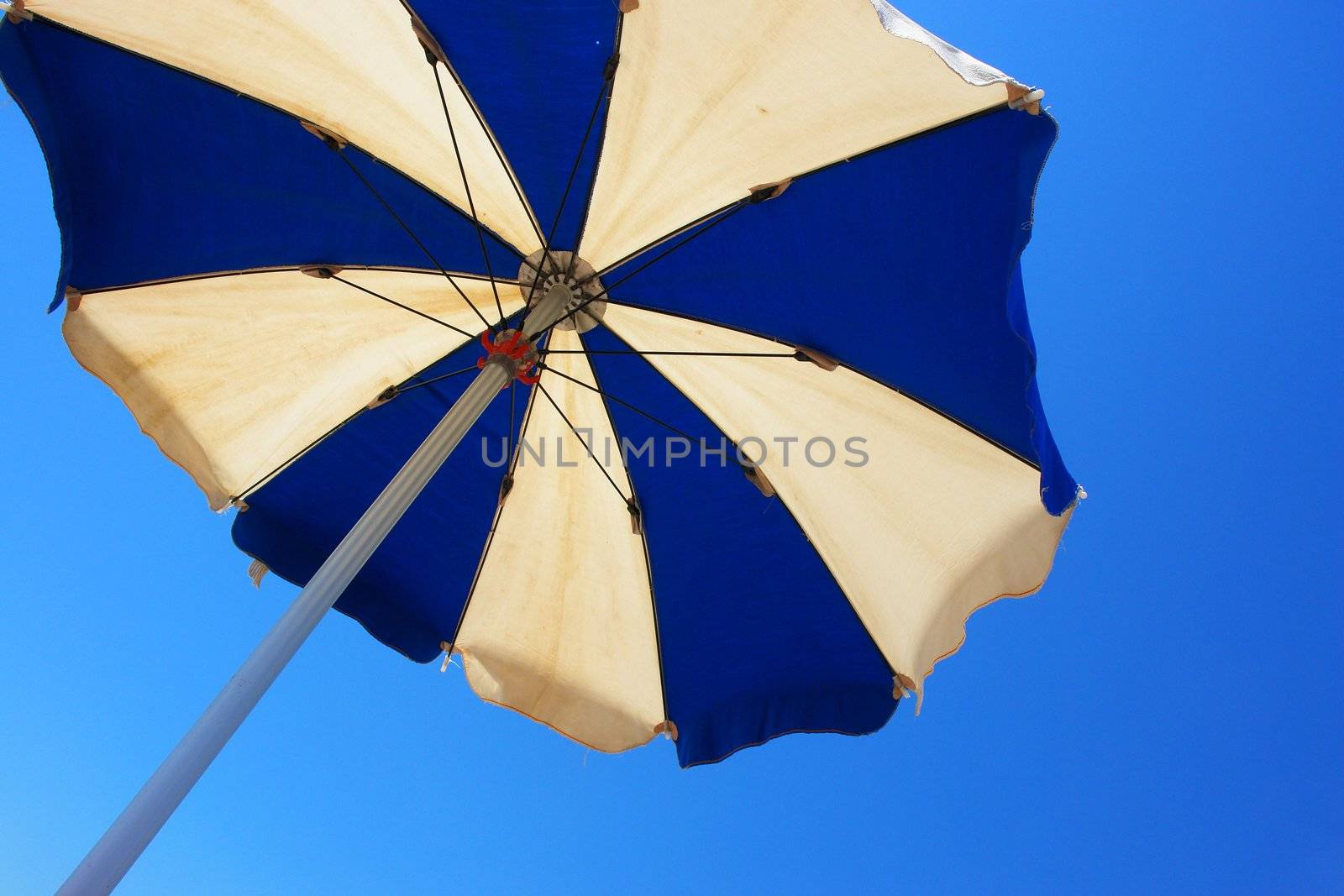 sunshade at the beach on a very sunny day
