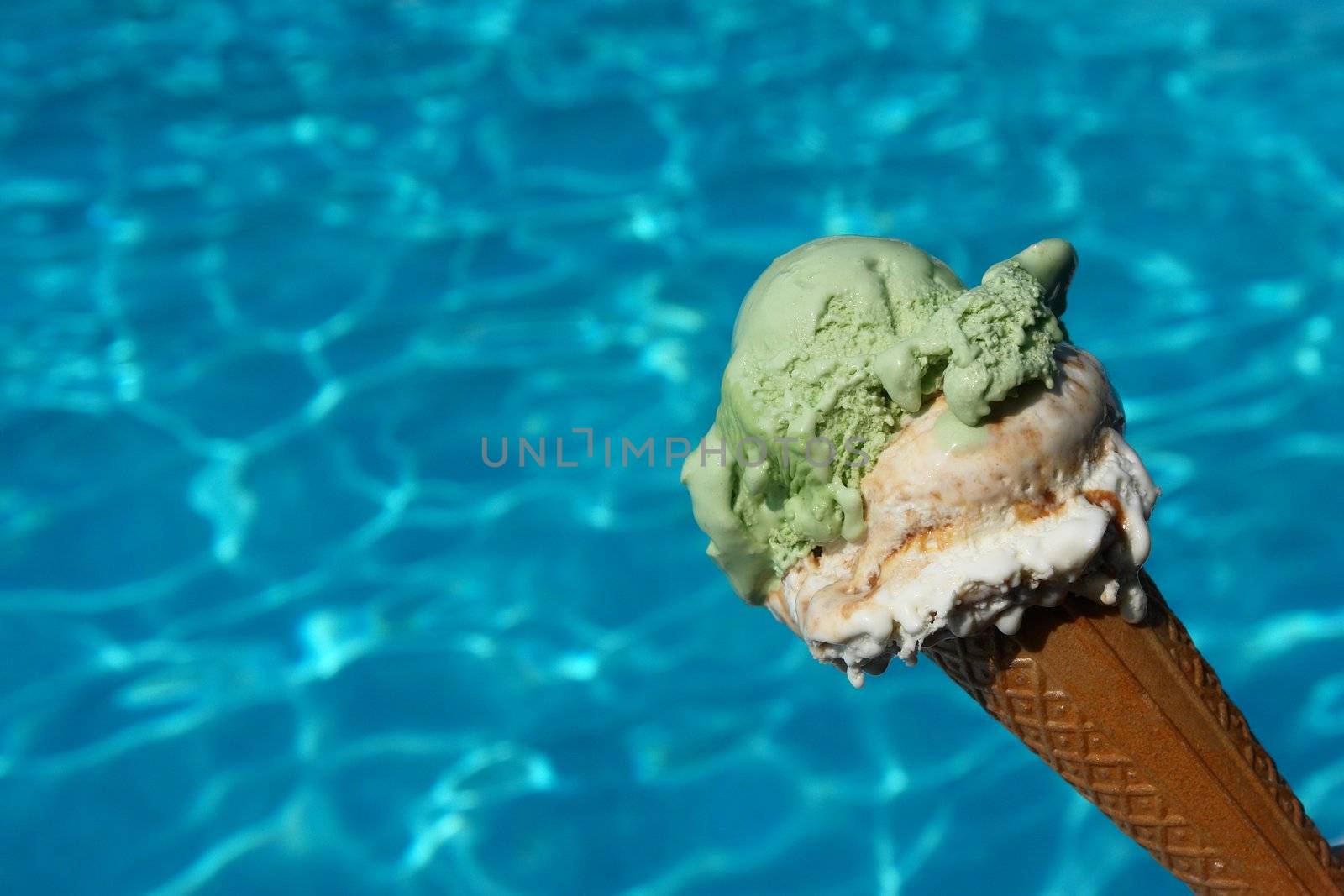 Icecream at the pool.on a very hot day