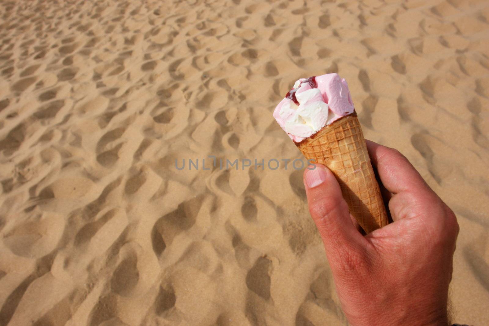 ice cream at the beach on a hot day