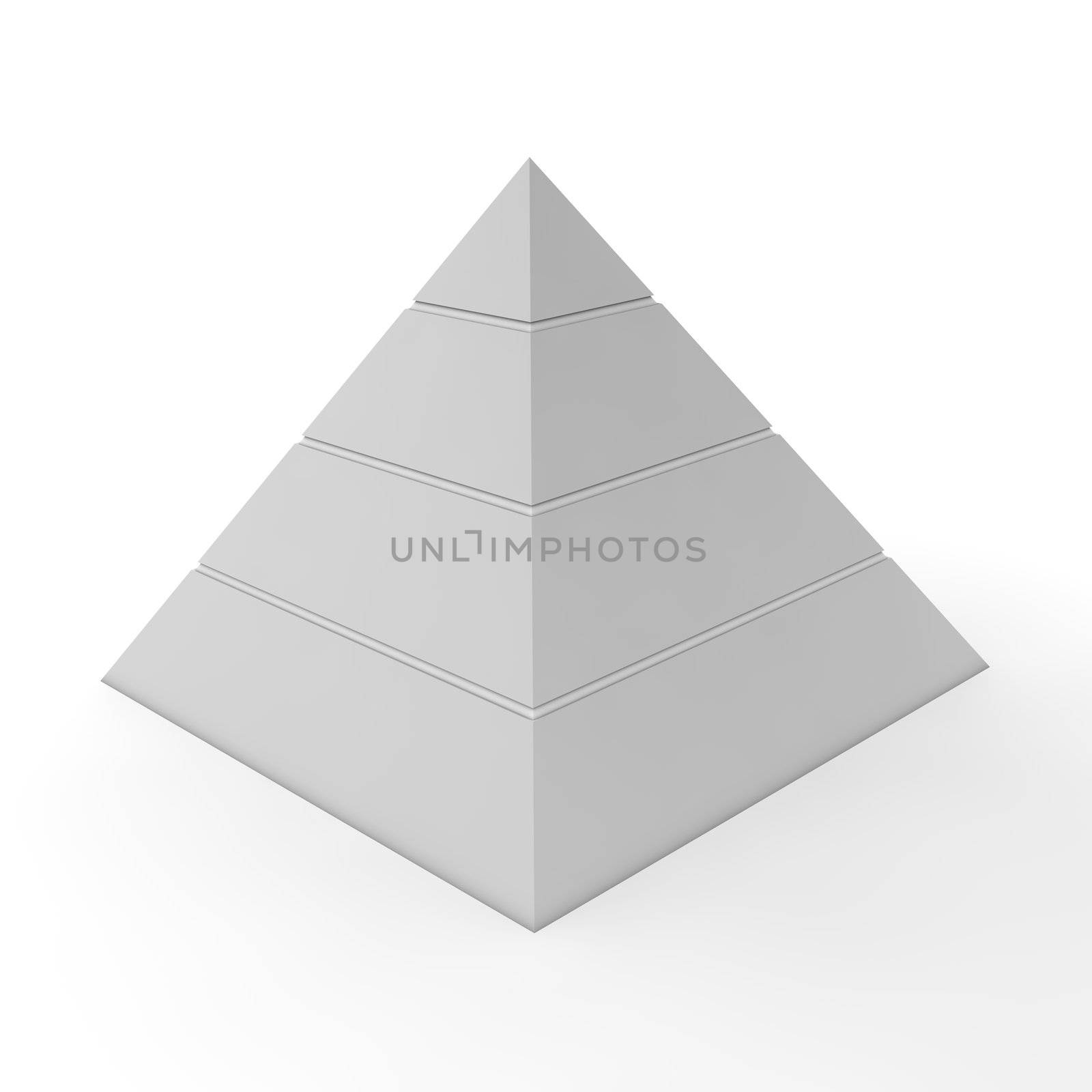 layered pyramid chart template with four levels in light grey