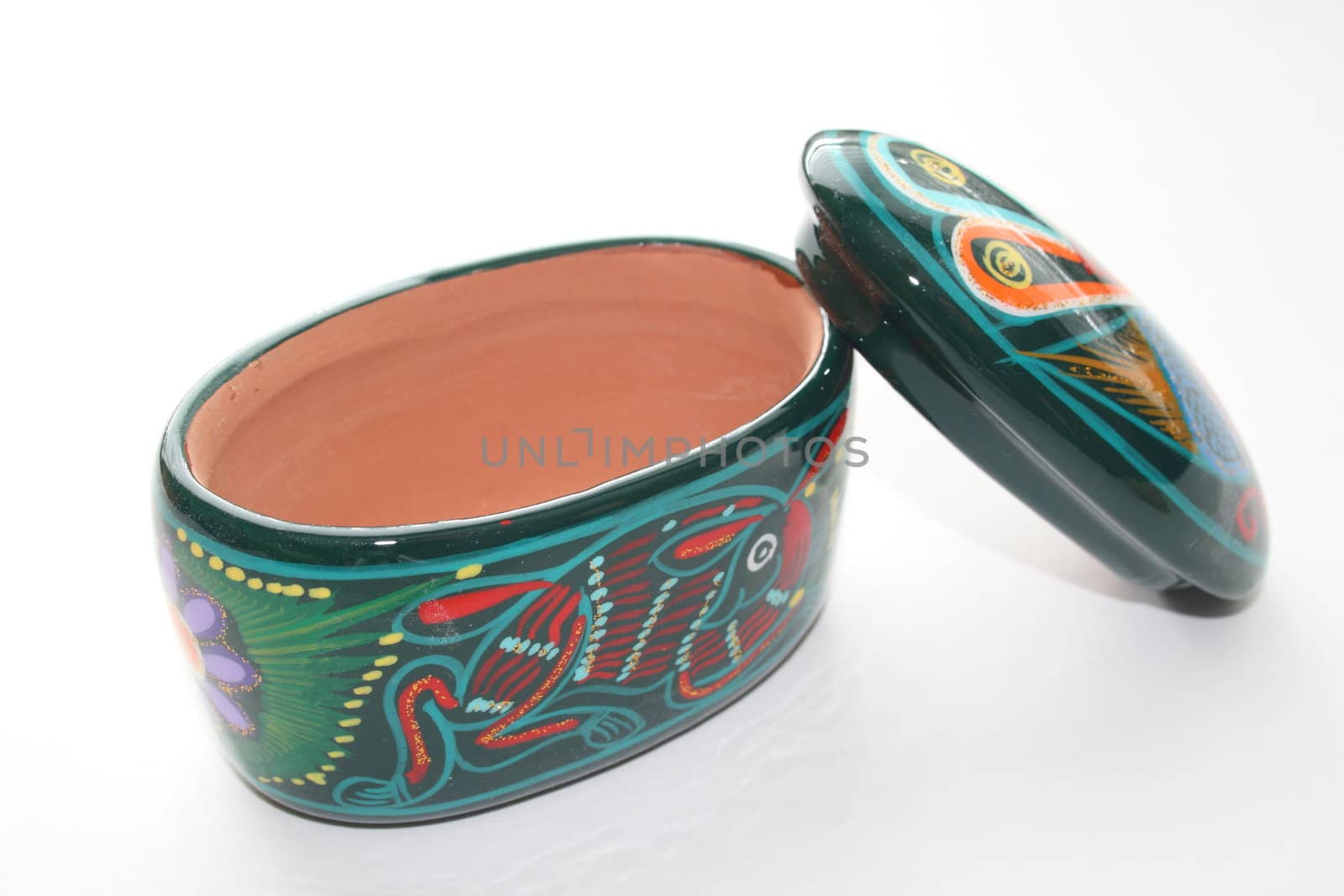 colorful clay jewlery holder with lid by njene