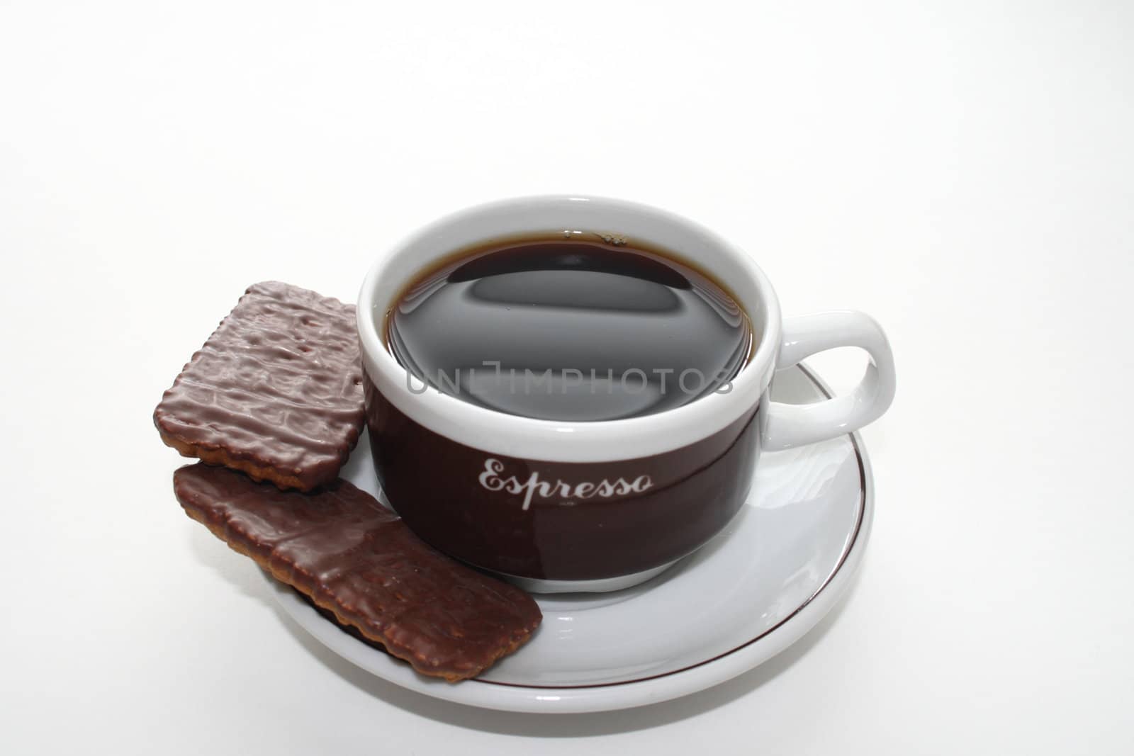 espresso coffee with chocolate covered cookies by njene