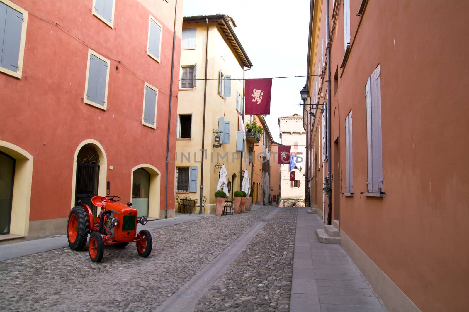 A street in the old centre of Castelvetro, Italy
