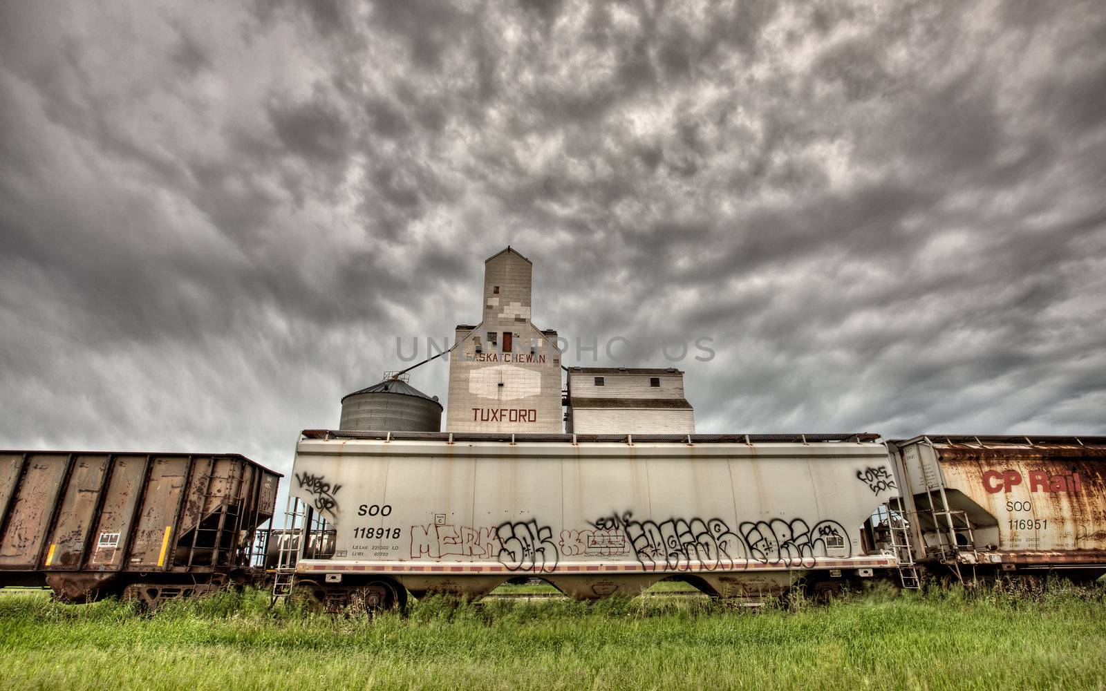 Storm Clouds over Grain Elevator by pictureguy