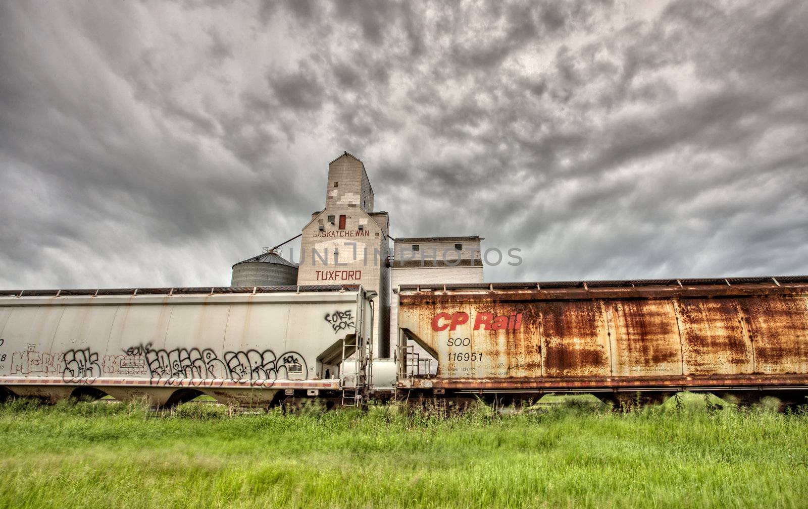 Storm Clouds over Grain Elevator by pictureguy