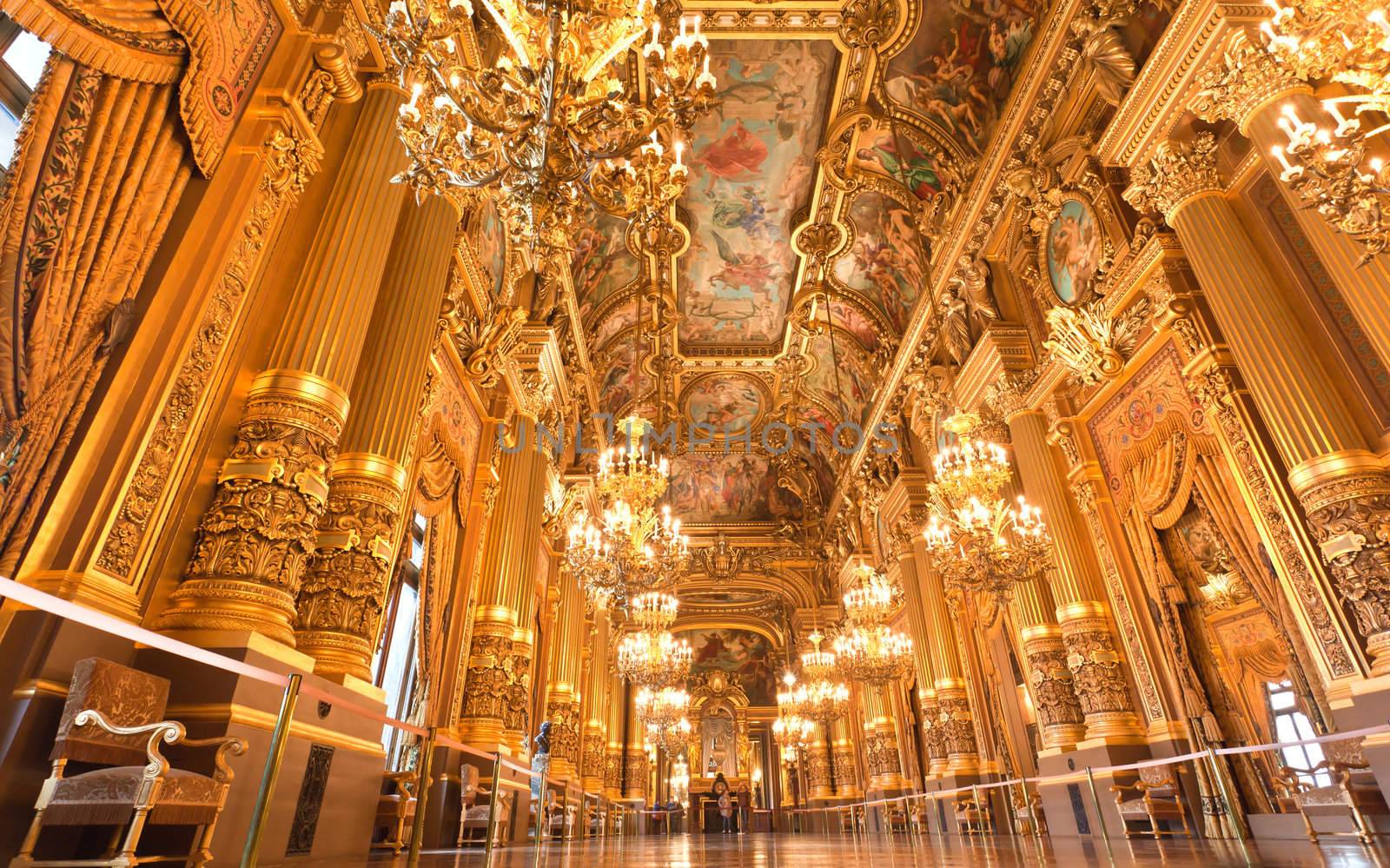 the interior of grand Opera in Paris  by gary718