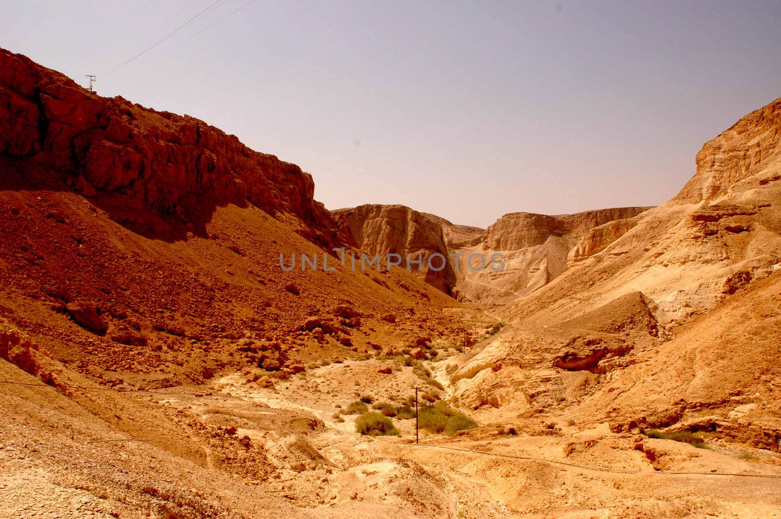 Yellow desert. Picturesque ancient mountains about the Dead Sea in Israel.