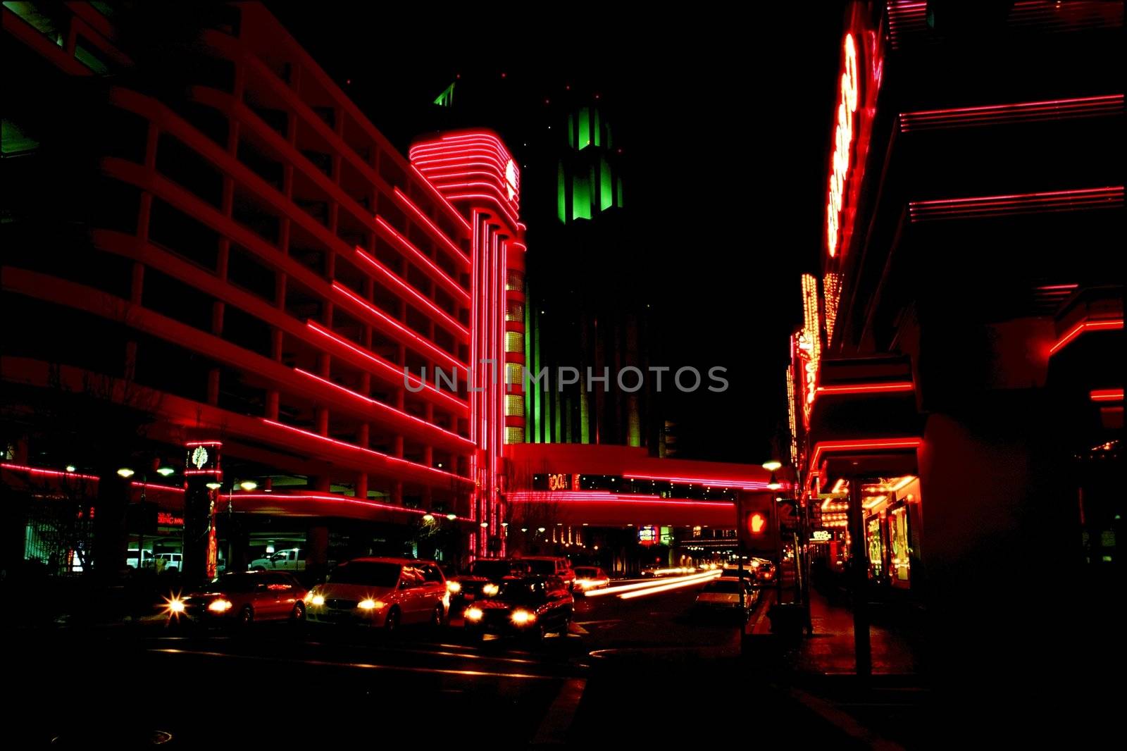 Reno is the county seat of Washoe County, Nevada, United States. As of the 2000 census, the city population was 180,480, making it the second-largest city in Nevada. Current census estimates, however, show the city's population has grown to 210,255 as of 2006, but the city is now the third largest in the state, following Las Vegas and Henderson.[1] Reno lies 26 miles (42 km) north of the Nevada state capital, Carson City, and 22 miles (35 km) northeast of Lake Tahoe in a Shrub-steppe. The area of western Nevada and the California Sierra Nevada anchored by Reno has a population of approximately 700,000 people. Reno anchors over 1,250,000 of both seasonal and permanent residents. Reno shares its eastern border with the city of Sparks. Reno, known as "The Biggest Little City in the World", is famous for its casinos