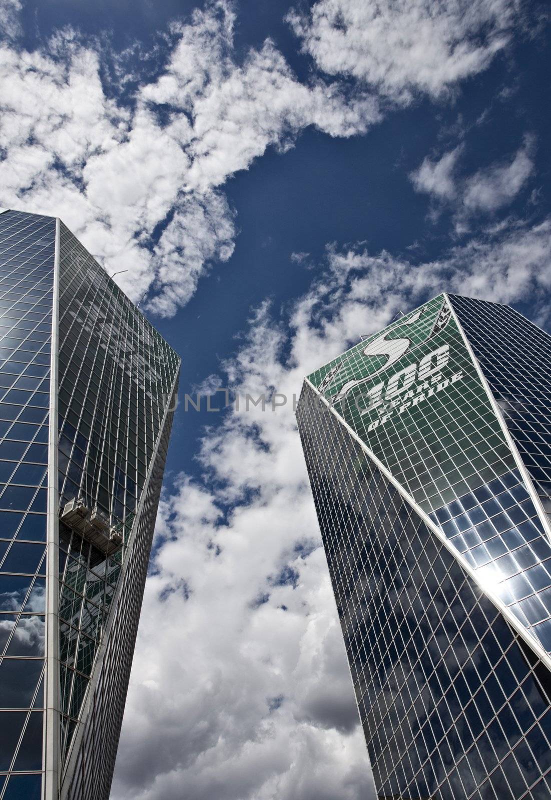 Saskatchewan Roughriders Tribute on Buildings Regina Saskatchewan