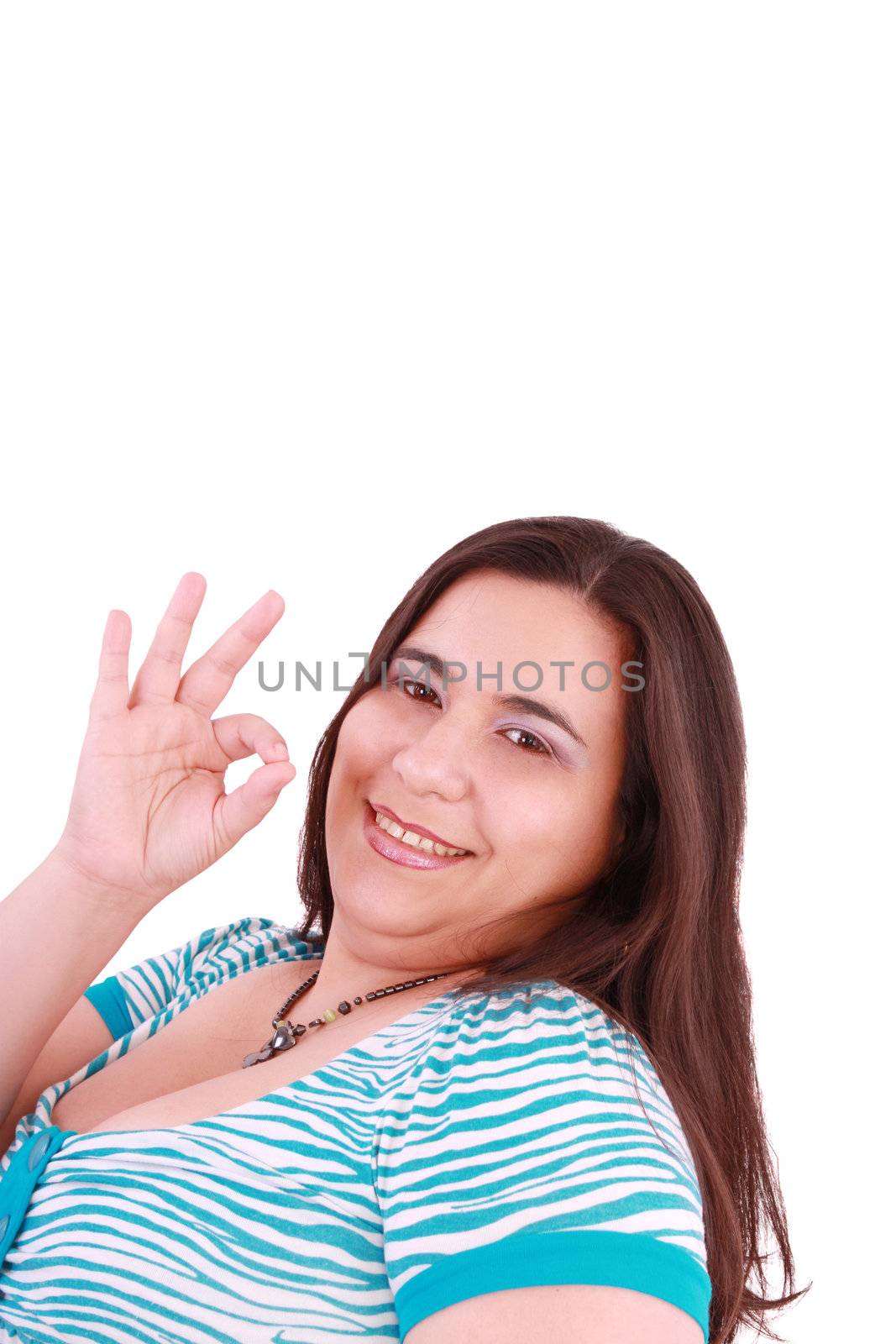 young happy woman giving ok hand sign by dacasdo